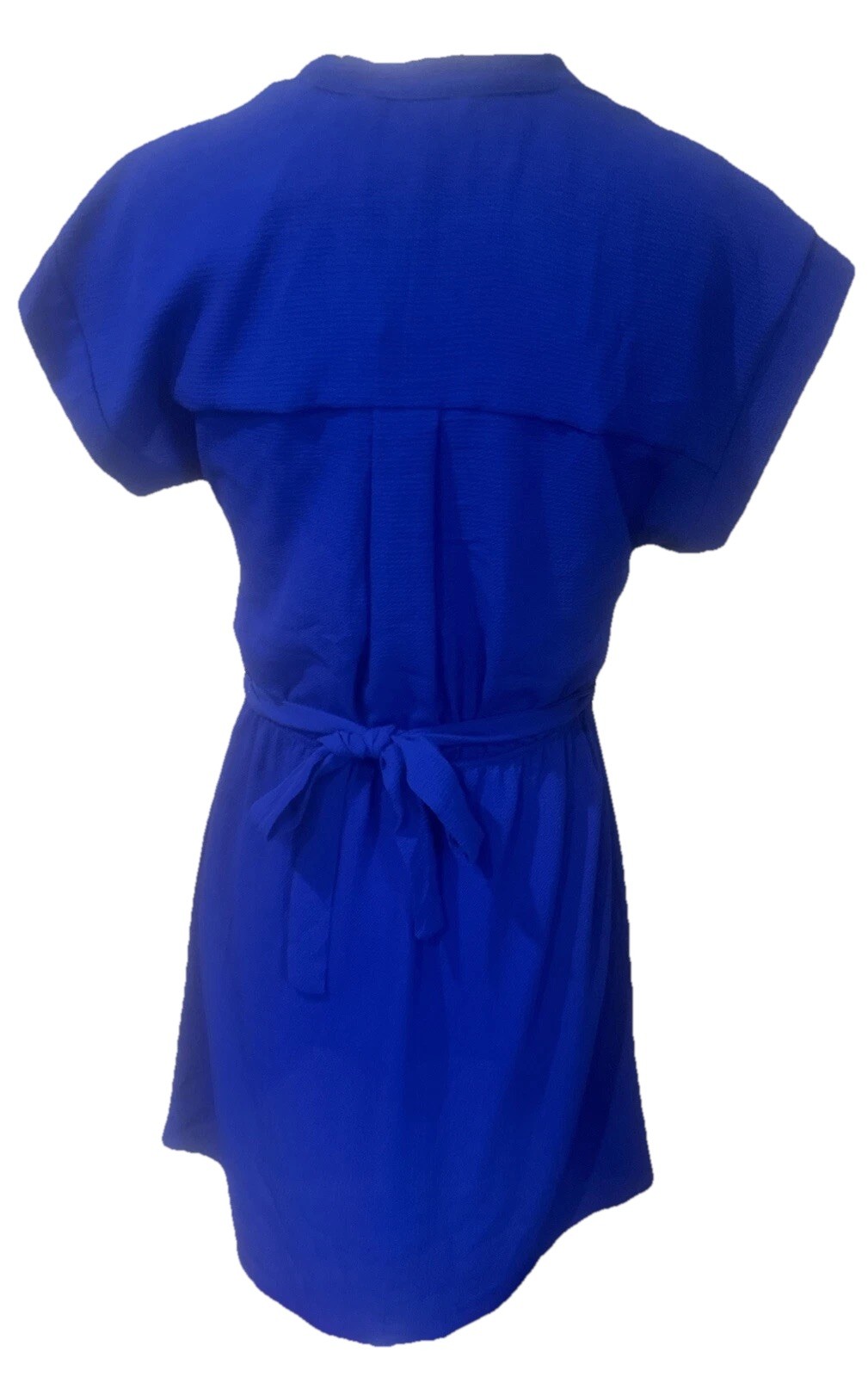 Monteau Los Angeles Royal Blue Short Sleeve Dress W/ Bow Belt Size Small New NWT