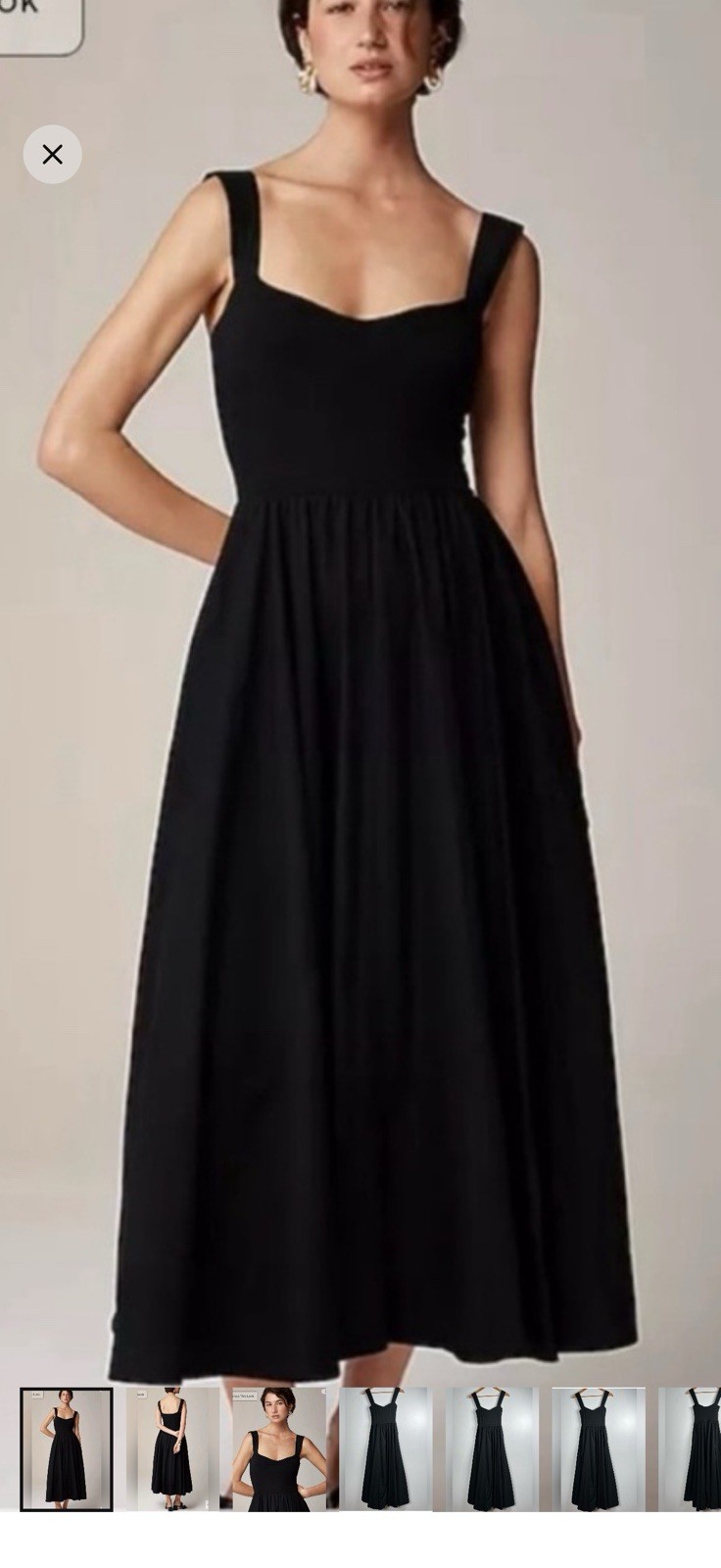 J.CREW Size XS Women’s Black Sweetheart tank dress with poplin skirt NWT.