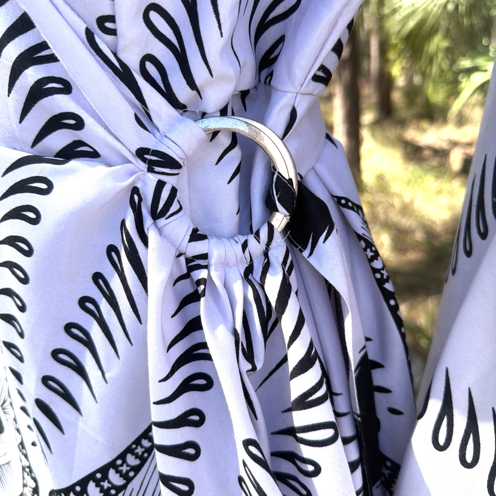 Step In Style Black & White Abstract Peacock Wrap Dress M NEW