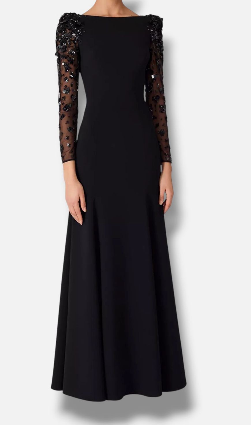 Jenny Packham Women’s Sylvia Embellished Off-Shoulder Maxi Gown Dress Size 10