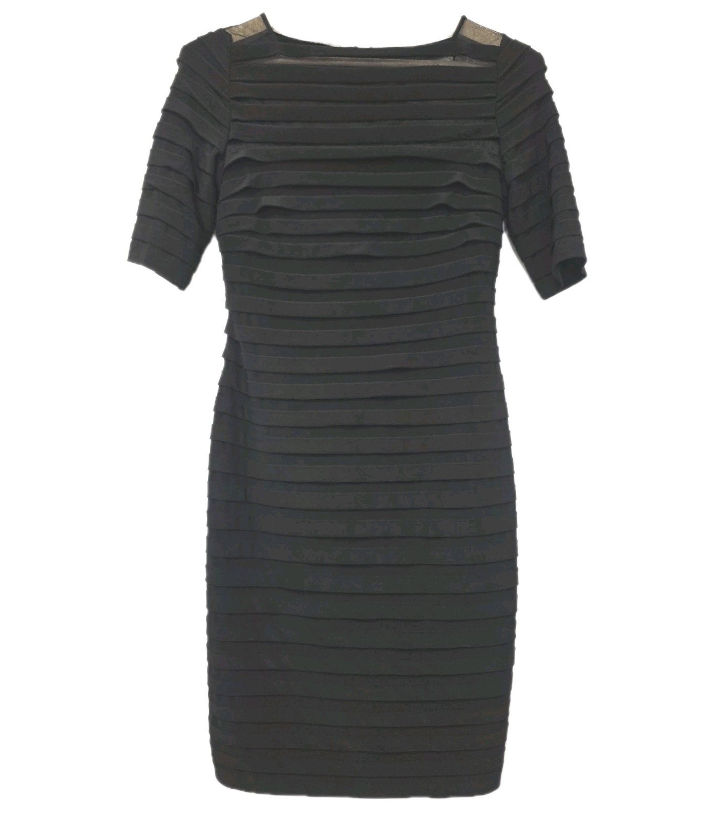 NWT Adrianna Papell Mini Dress Sheath Size 8 Wedding Guest Sheer Evening Party