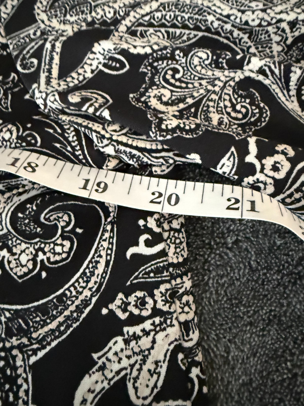 Apt 9 L Black White Paisley Shift Dress High Neck 3/4 Sleeve Pockets Modern Chic