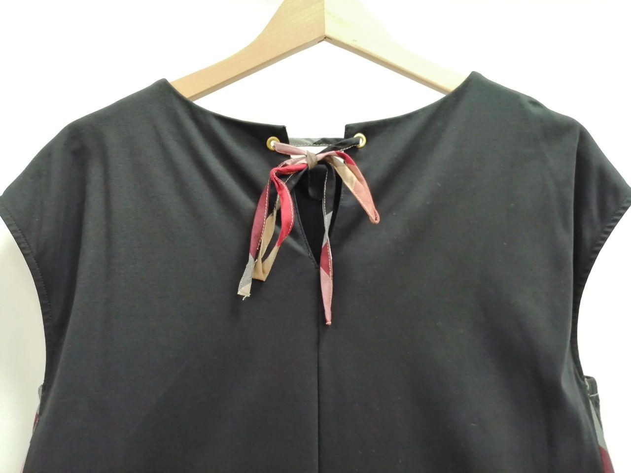 BLUE LABEL CRESTBRIDGE side check contrast sleeveless dress 55J78-569-09 Used