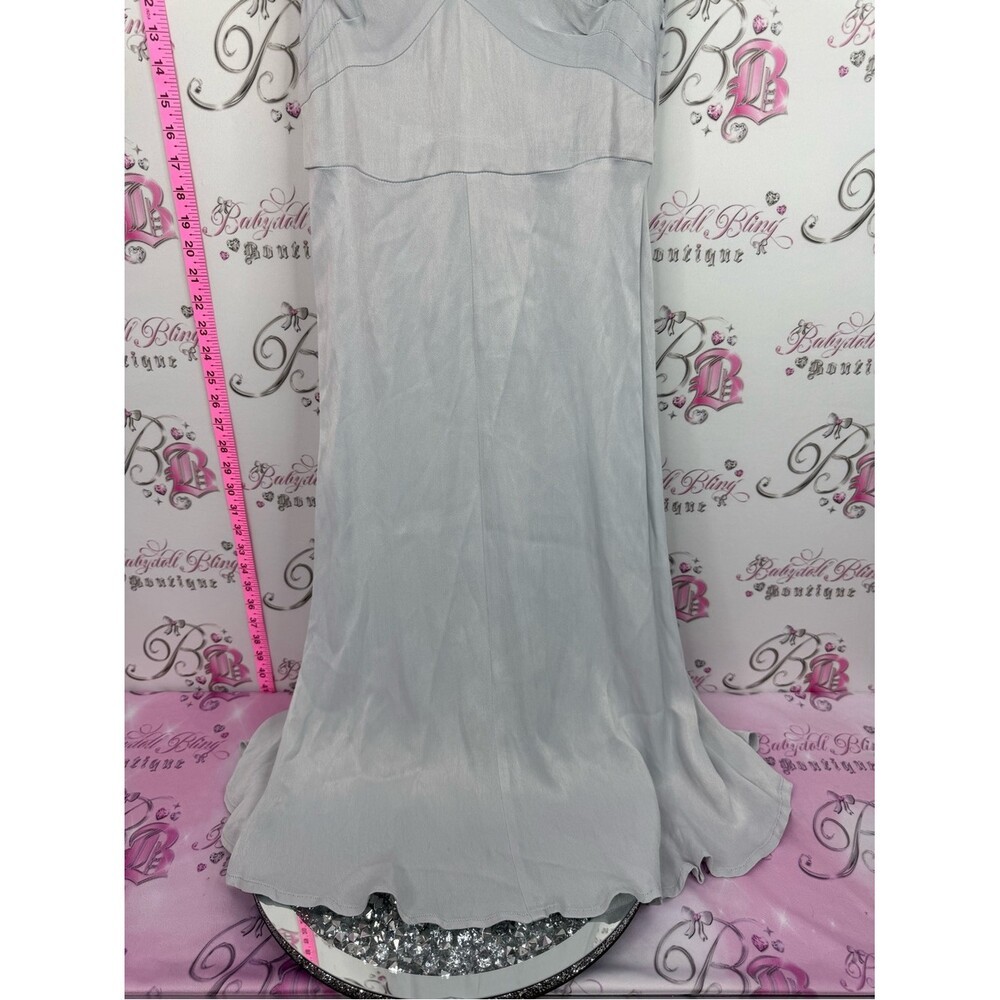 ASOS dress long flowy blue Light Gray Draped Sleep Chemise