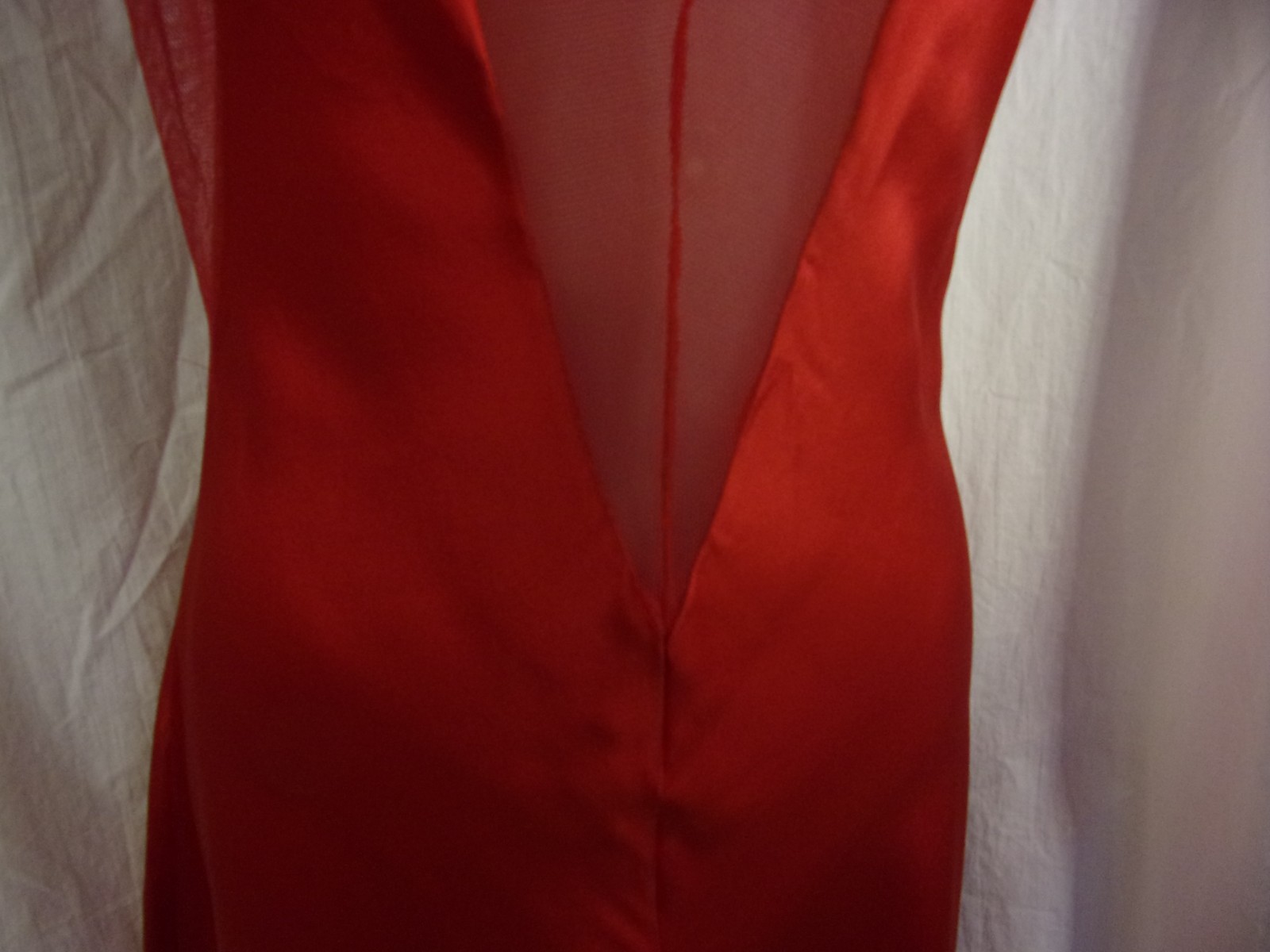 Plein Sud Red Silk & Mesh Top Slip Dress 38/6 Sexy Y2K shows alot of Skin