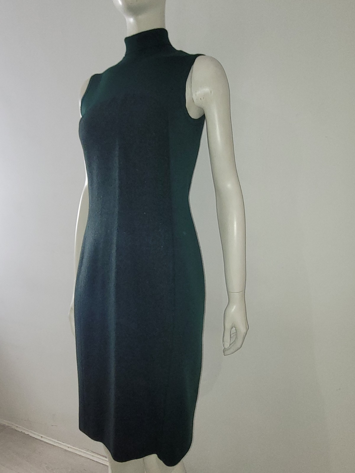 Istante Versace Green Tweed Dress UK 8 10 EU 36 38 Wool Blend Pencil Fitted