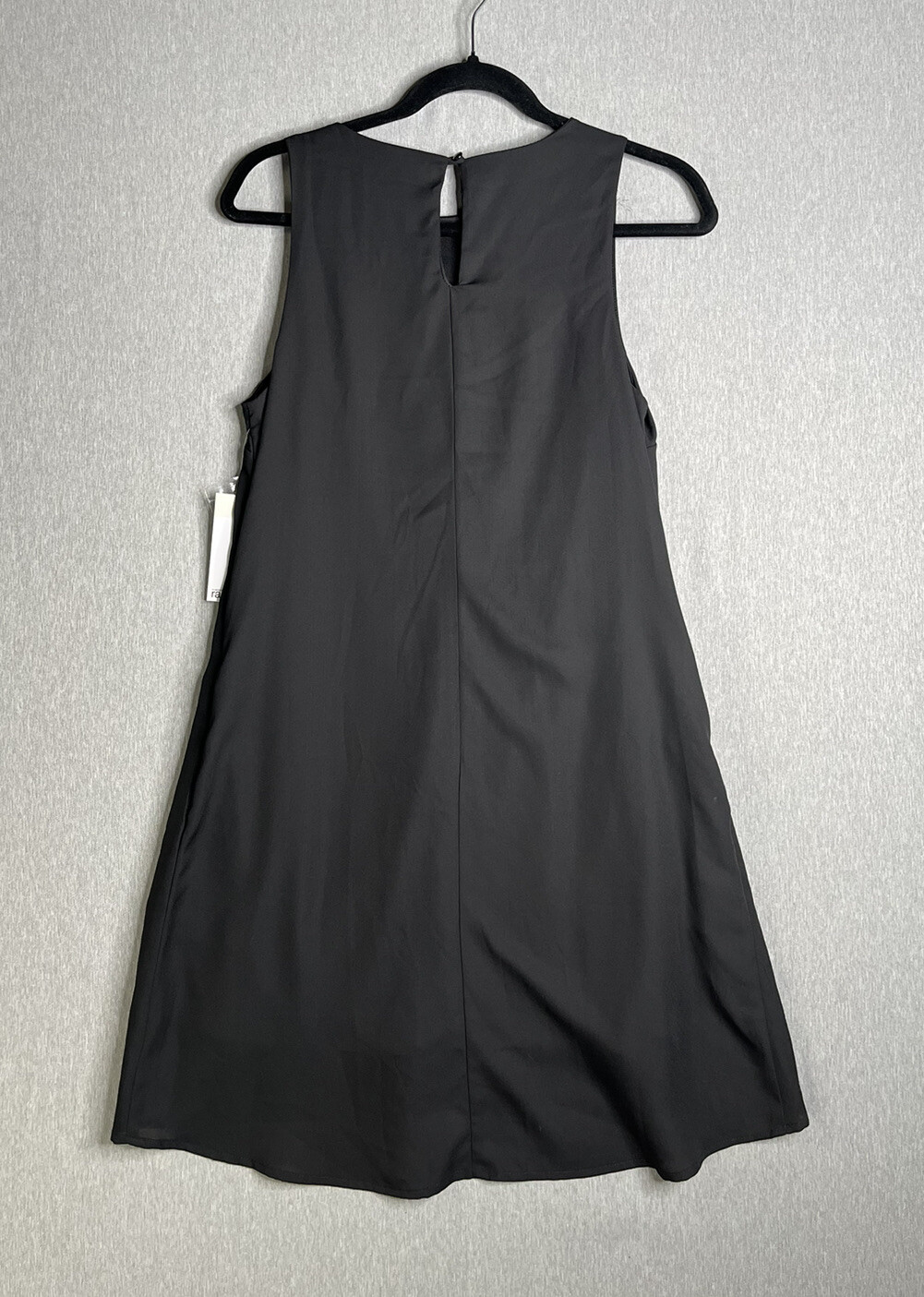 Nordstrom Rack Women’s Small Chiffon Black Sleeveless Shift Dress with Pockets