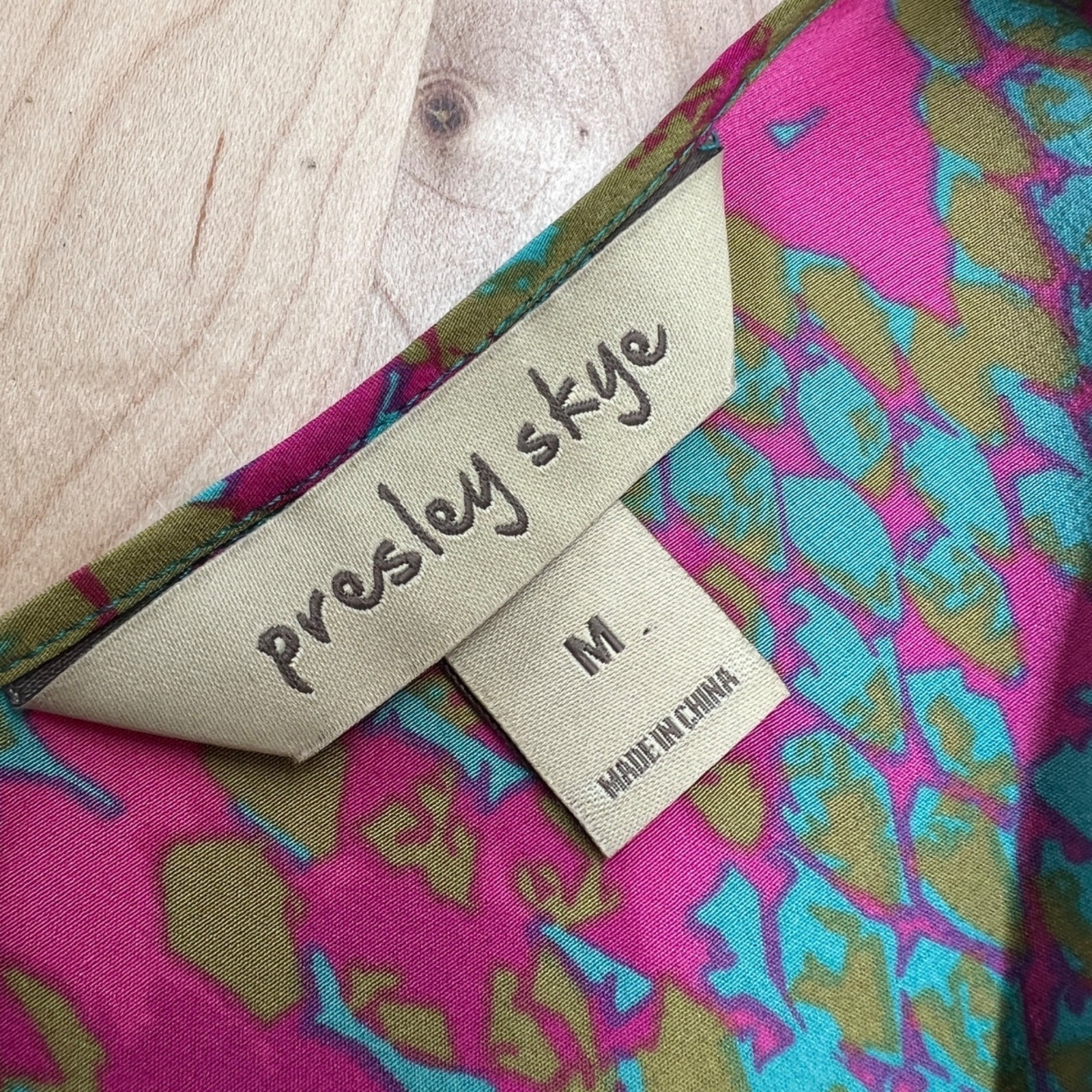 Presley Skye Snake Print Multicolor Silk Wrap Dress Knee Length Size Medium