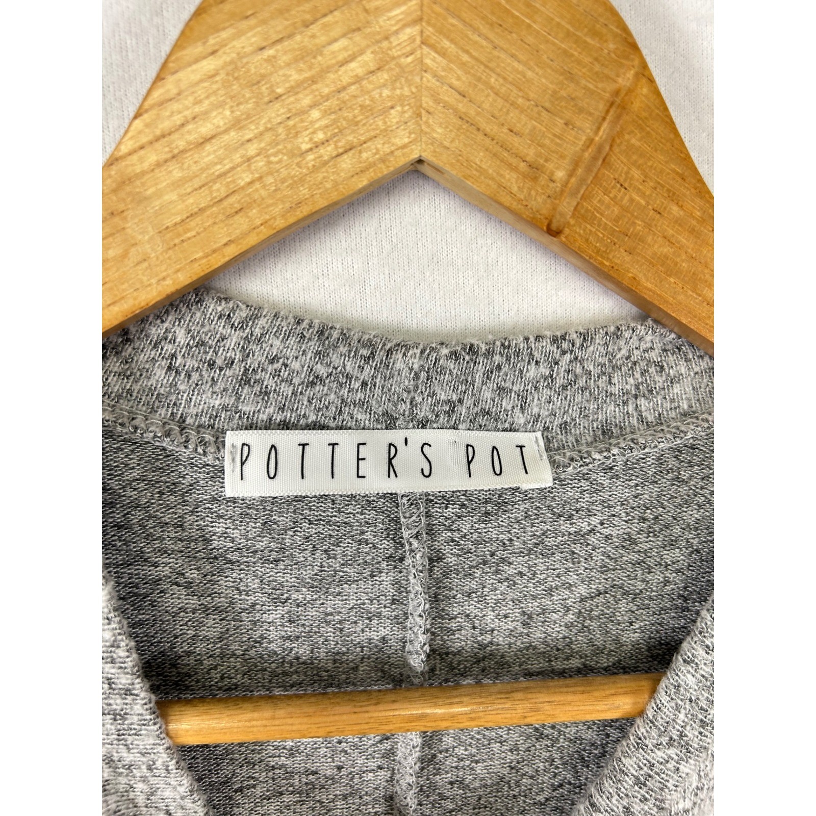 Minimalist Potter’s Pot Women Small Gray Marl Long Sleeve Knit Skater Mini Dress