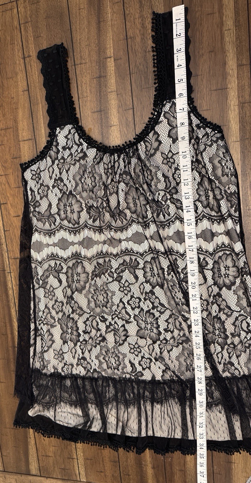 Sz M Black & Nude Lace Chiffon Gauze Gothic Mini Dress Tafetta Babydoll Sundress