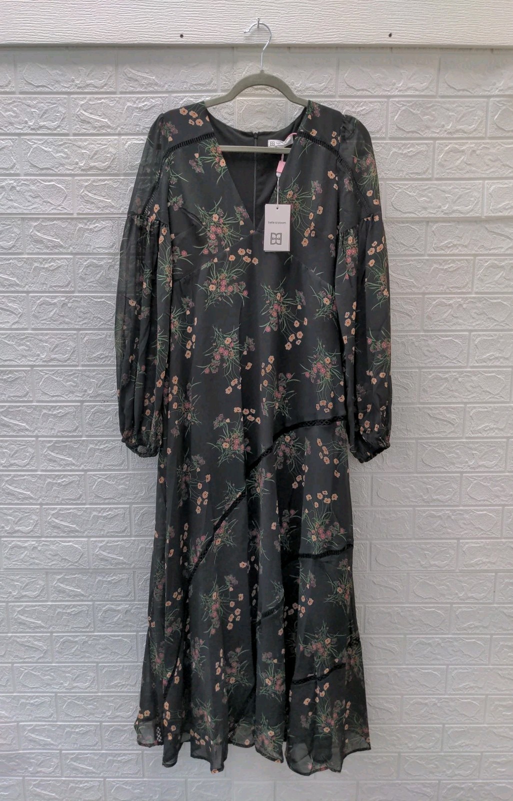 New Belle & Bloom In Your Dreams Maxi Dress Black Sz M