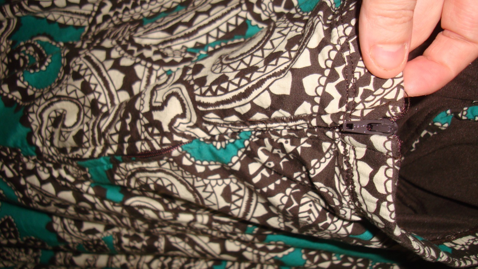 Ruby Rox Brown Teal Tan Mosaic Halter Fit & Flare Dance Dress Juniors Size 11