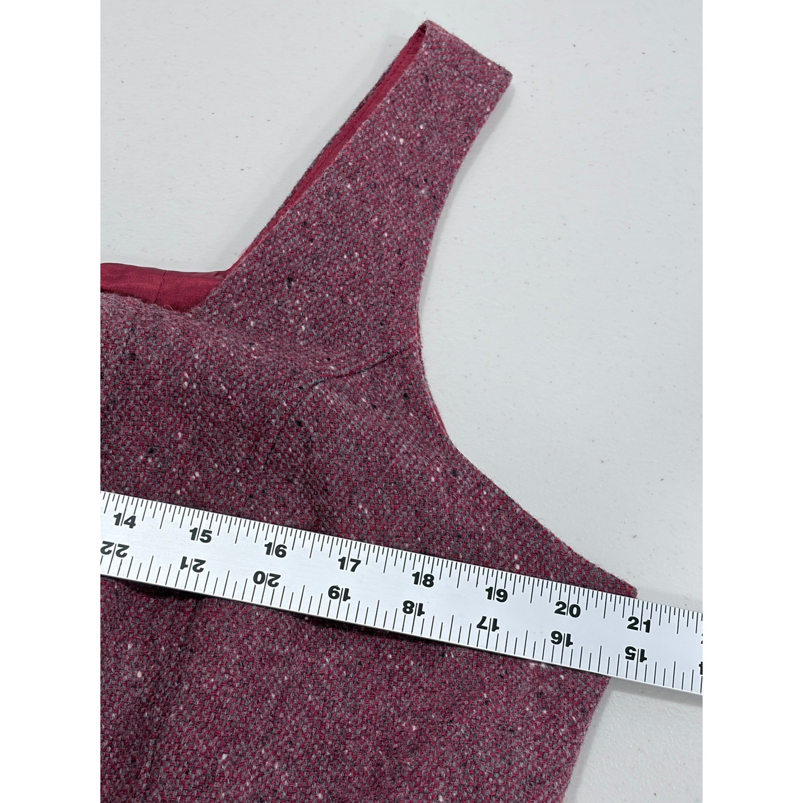 Boston Proper 100% Wool Burgundy Square Neck Sheath Dress 12 Fall Autumn Fashion