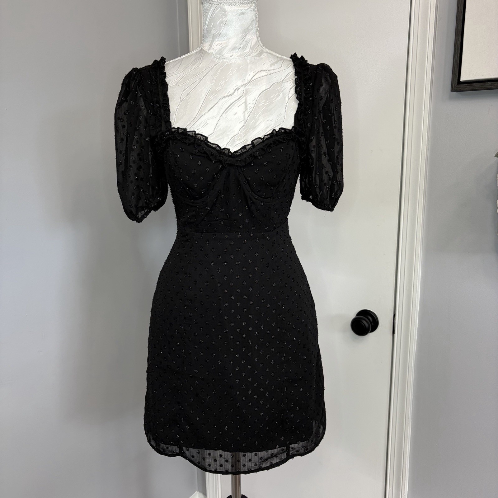 Black Babydoll Dress Concert Mini Sweetheart Whimsigoth Dark Coquette Grunge S
