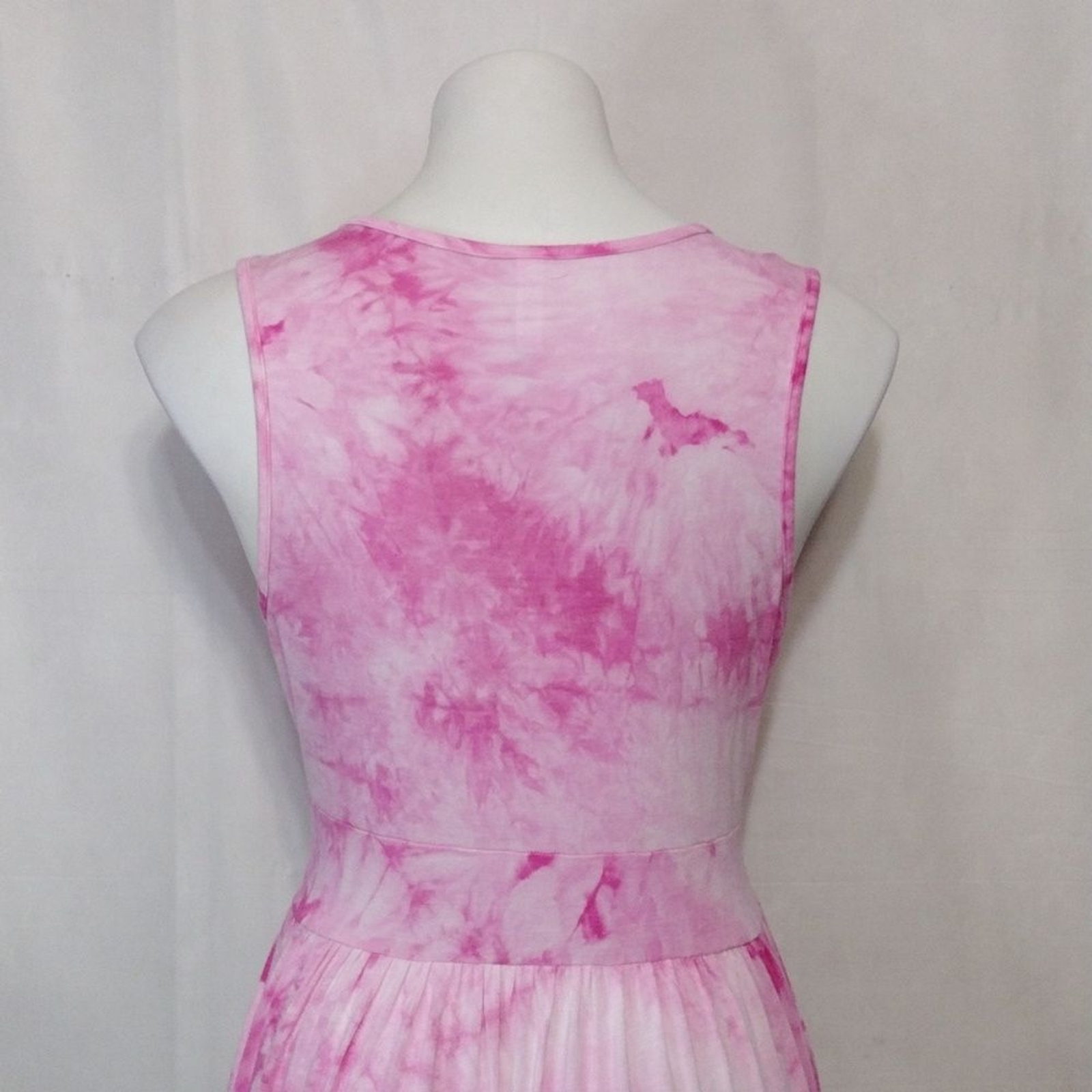 LILBETTER Pink Tie Dye Sleeveless Maxi Dress Beachwear Vacation Resort Medium