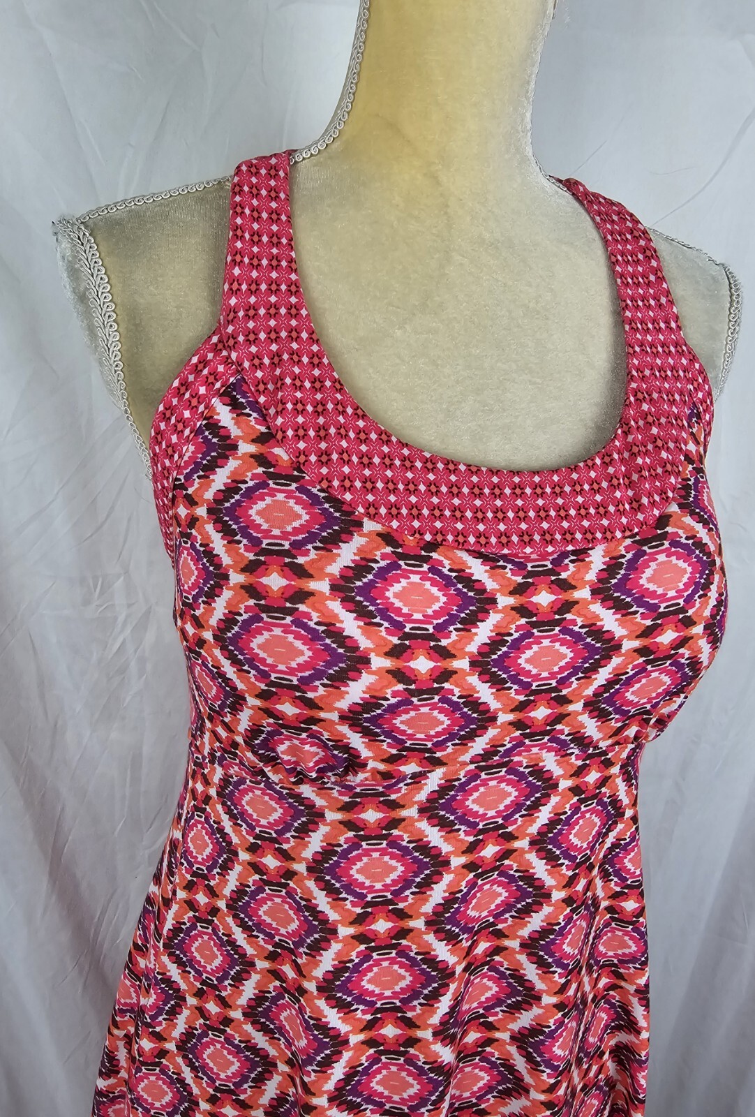 Prana Cali Dress in Azalea Guava Printed Padded Sporty Women’s Sun Dress sz M