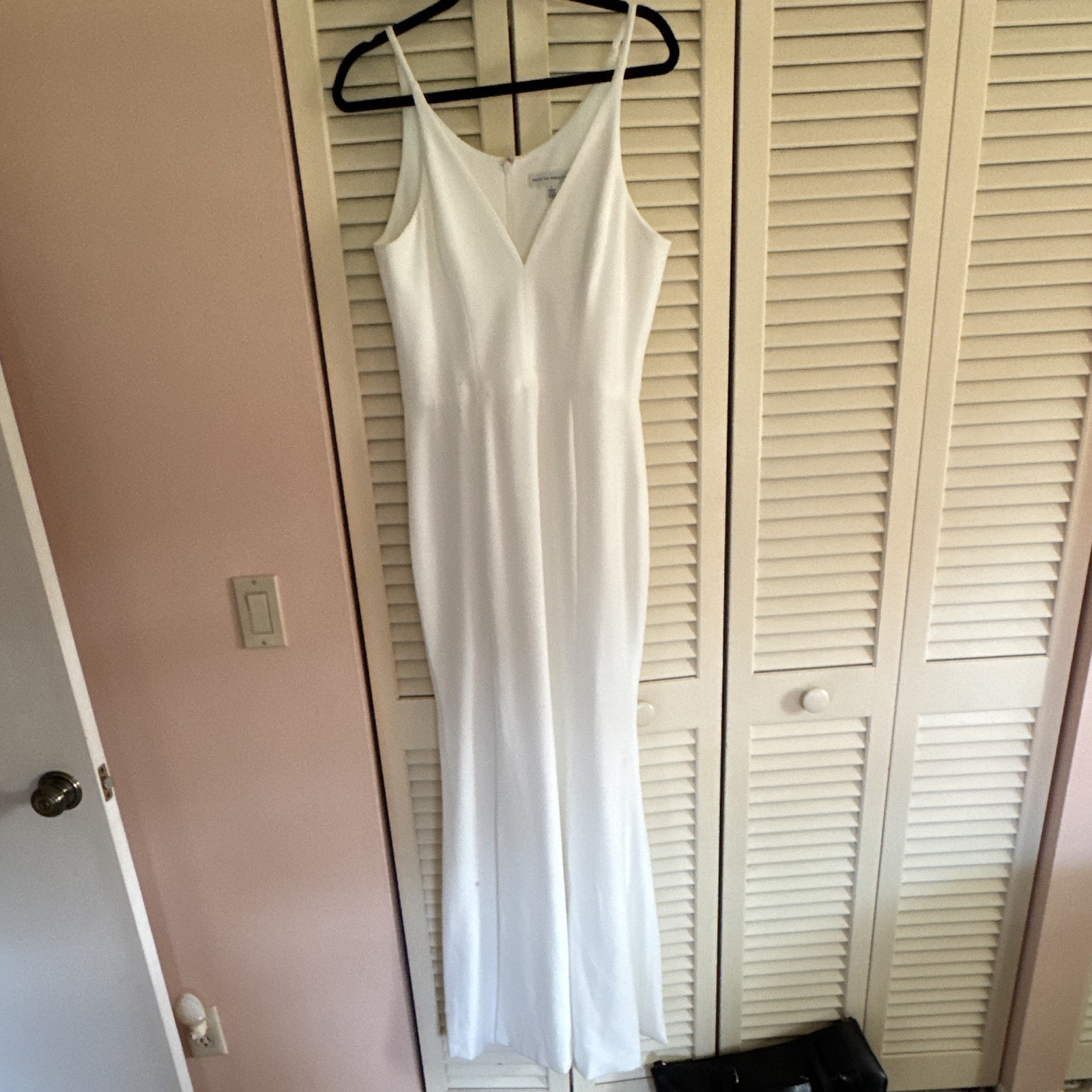 Dress the Population White V-Neck Dress with side slit Large