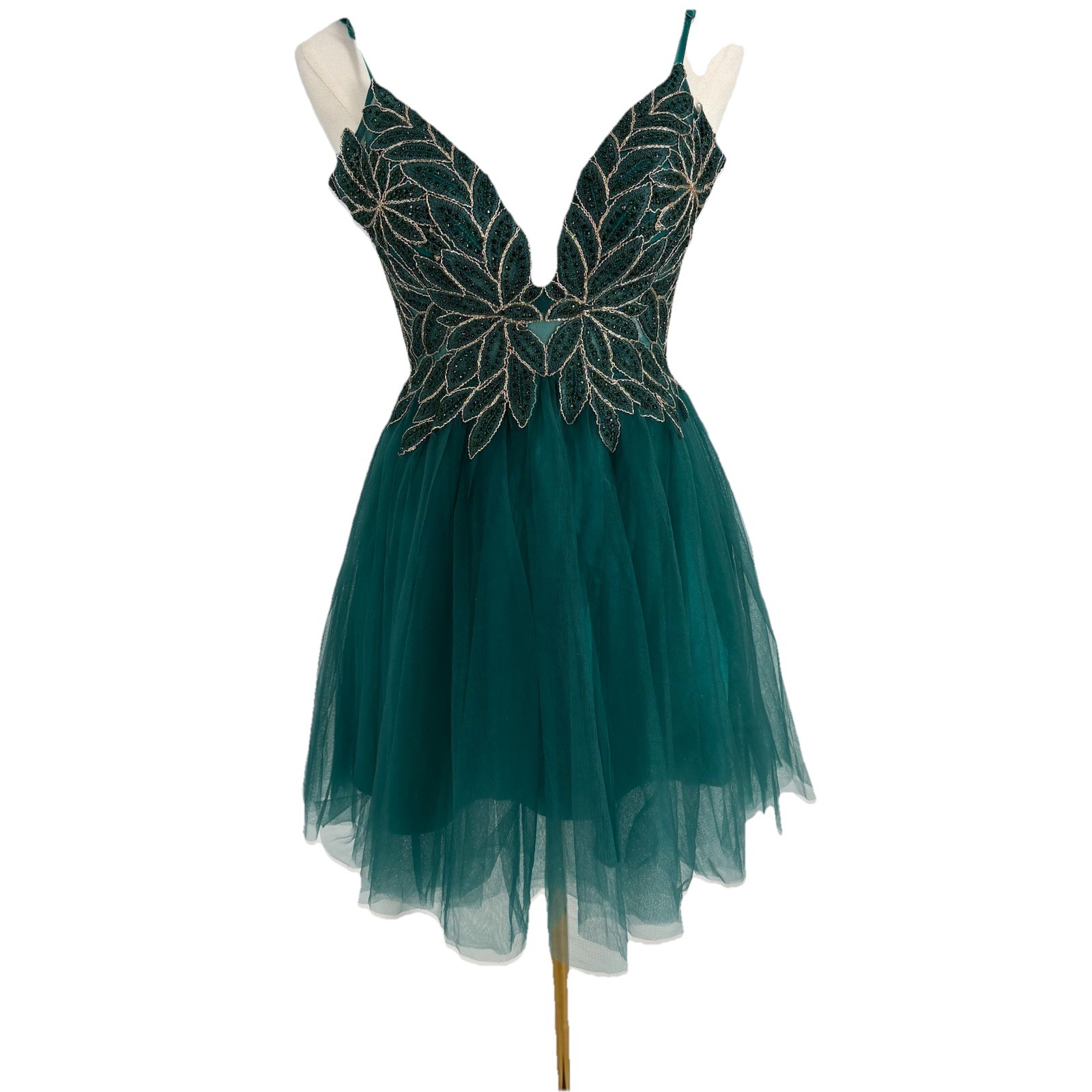 VTG Y2K Blondie Nights Womens Mesh Mini Dress 3 Green Beaded Fairy Mermaid Hoco