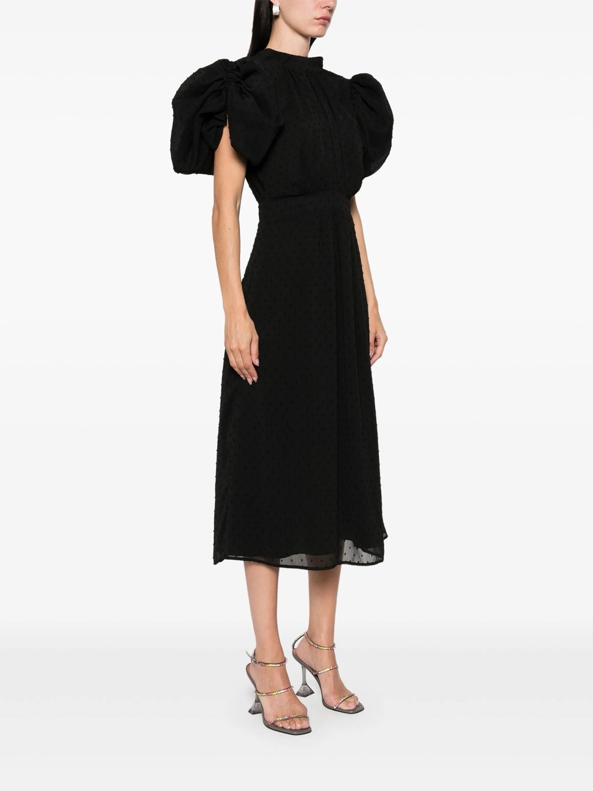 ROTATE BIRGER CHRISTENSEN puff-sleeves midi dress $1180 40/L