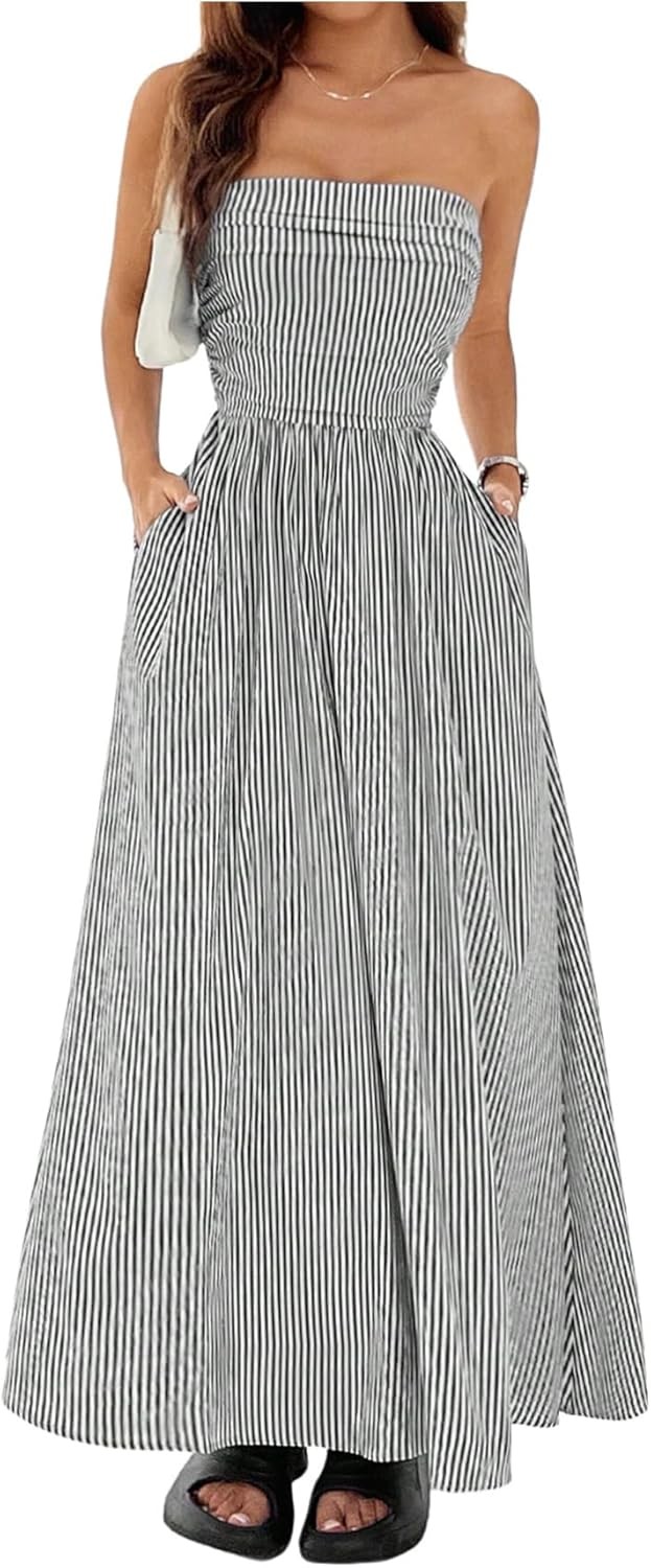 Women’s Pull On Top Sleeveless Black and White Summer Polyester,Elastane Milumia