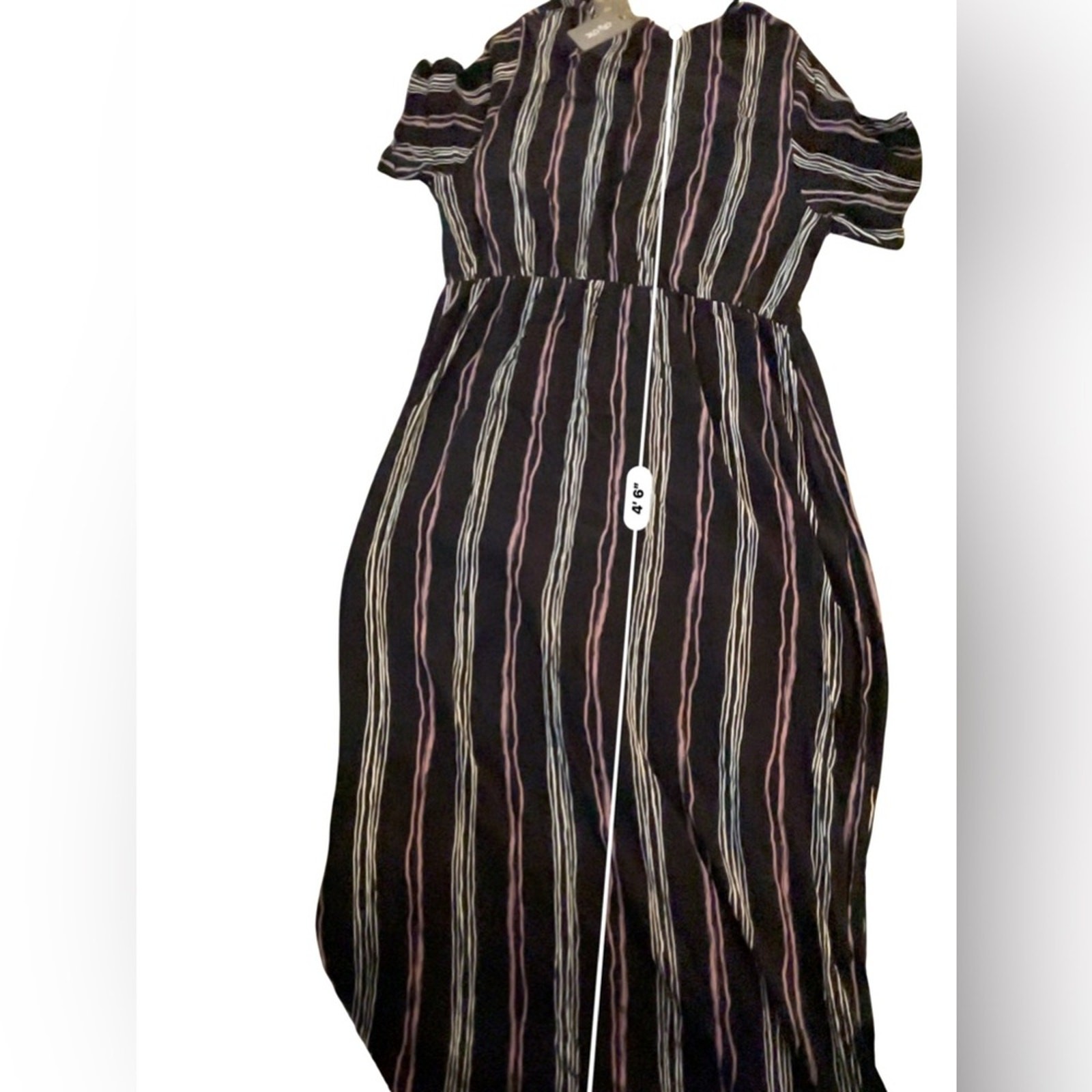 City Chic Maxi Knot Stripe Wrap Dress 18W dark Romance moody beach resort NWT