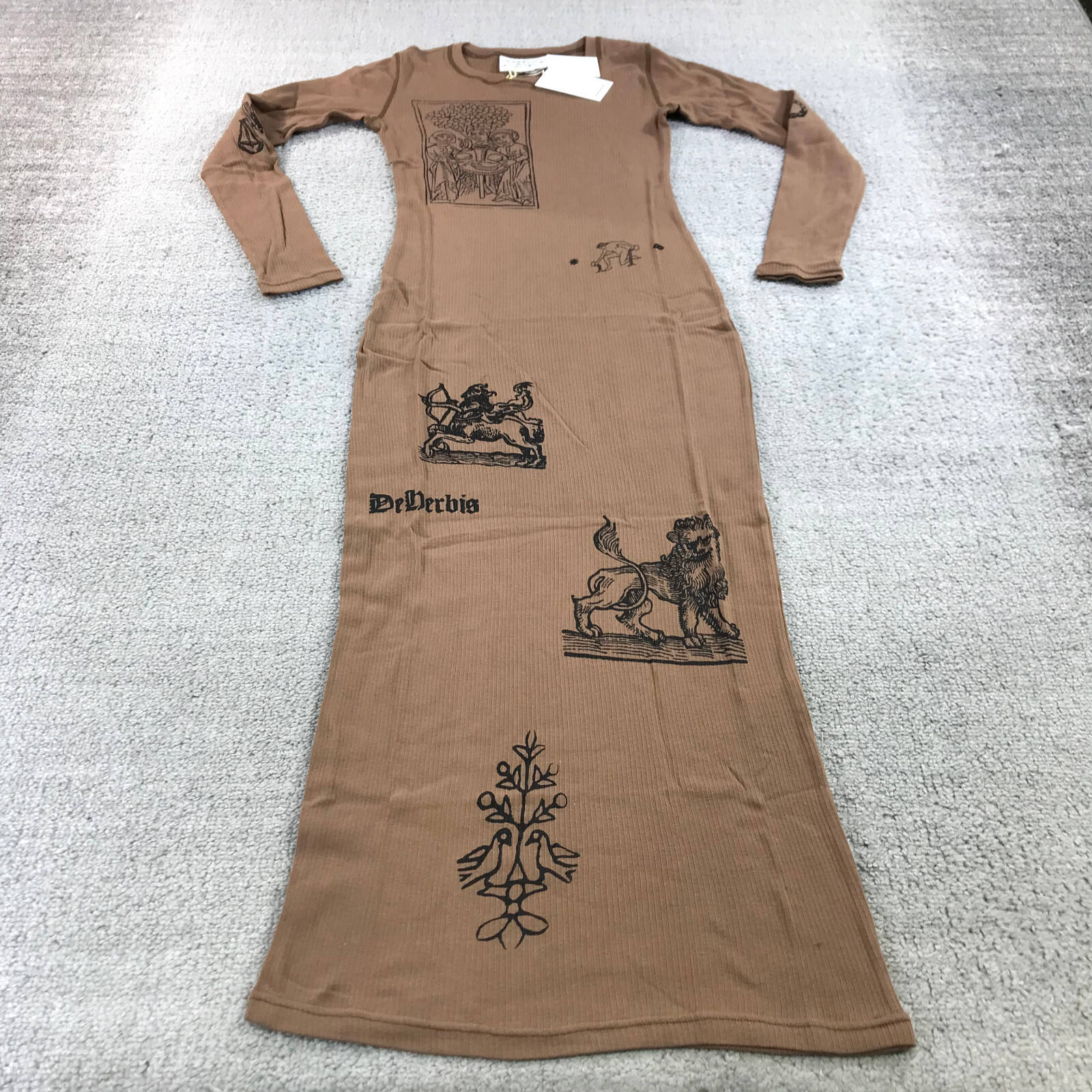 New Meadows Dress Womens 6 Nepeta Dress Graphic Ankle Leg Fitted Jersey