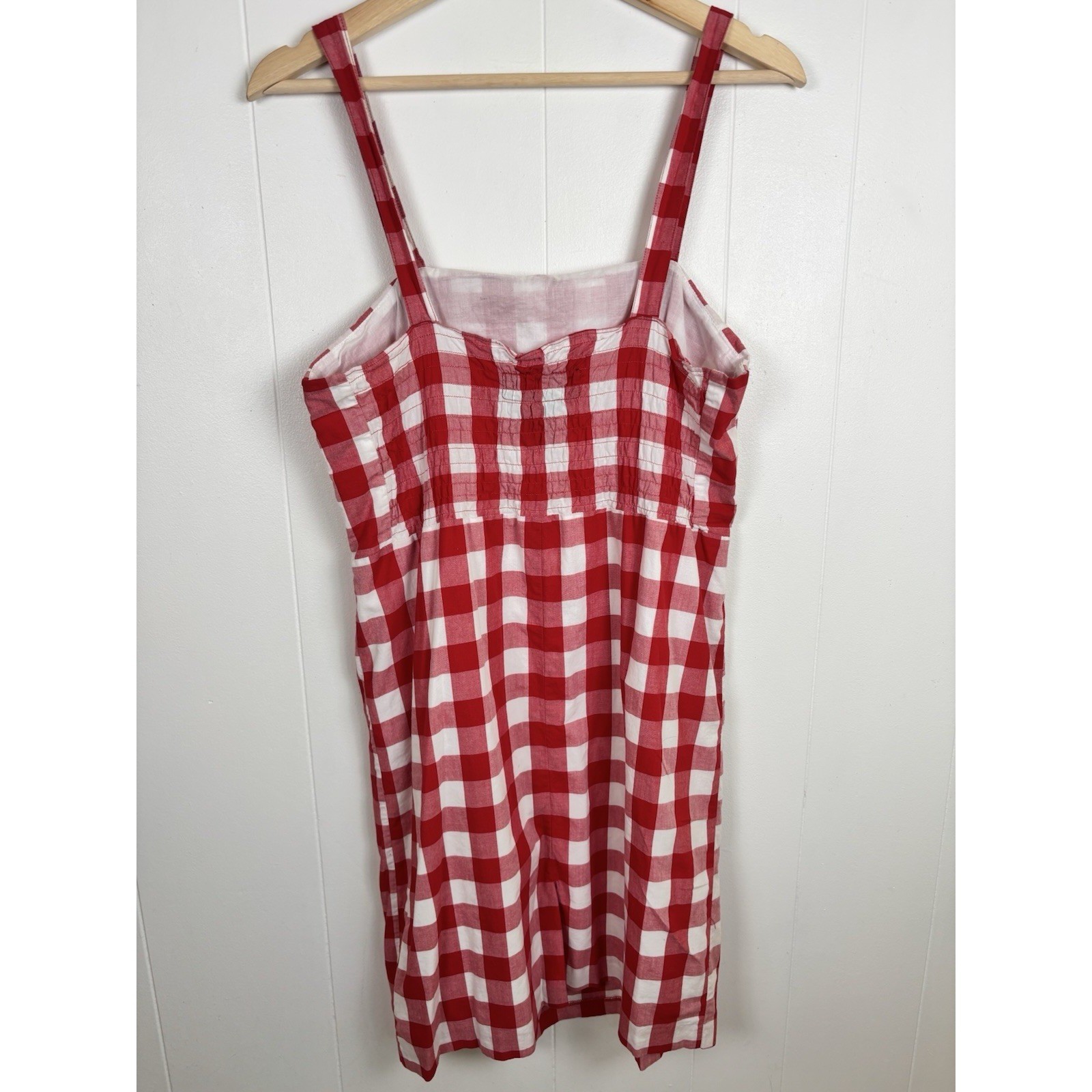 VTG Jack by BB Dakota Medium Red Gingham Checks Sleeveless Mini Dress Cotton