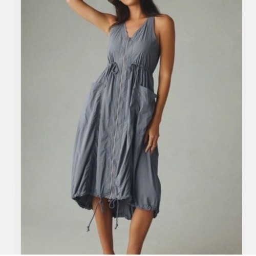 Daily Practice by Anthropologie Free Fall Utility Dress Women Small Blue
