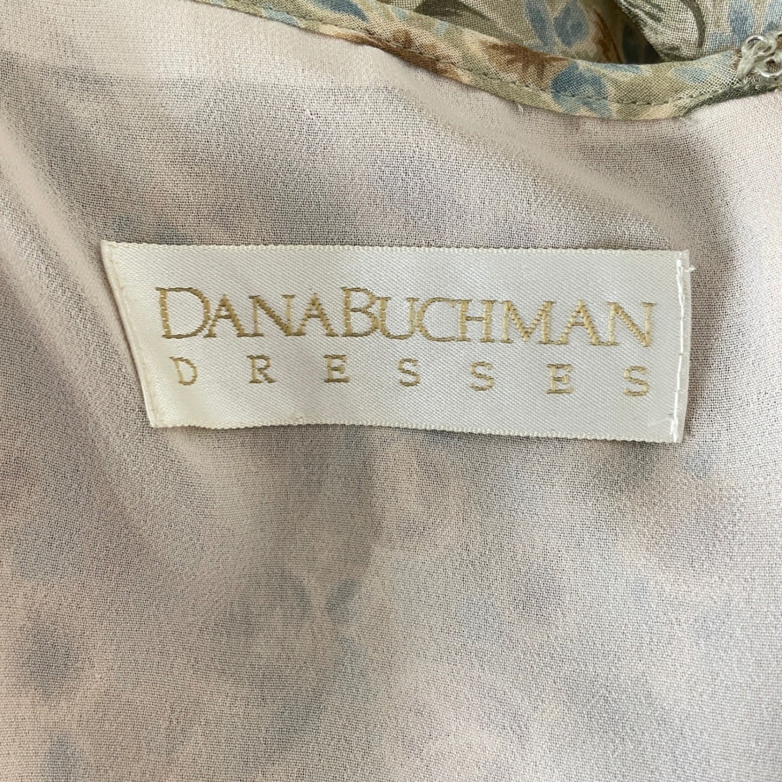 Vintage Dana Buchman 100% Silk Ditsy Floral Tie Waist Dress 8 Cottagecore Earthy