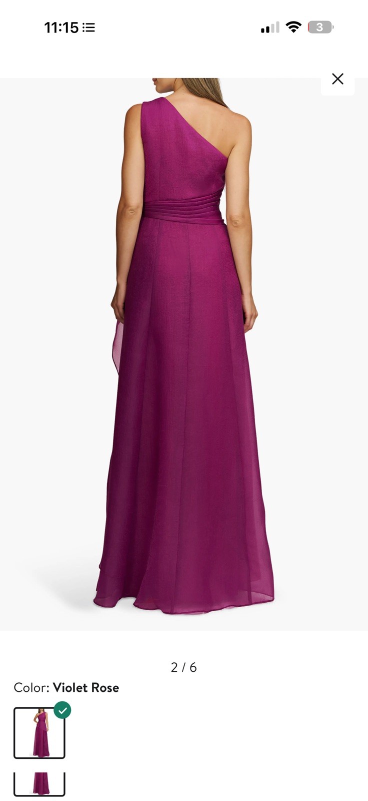 JS Collection Seraphina One Shoulder Gown Women Size 18 Violet Rose NWT