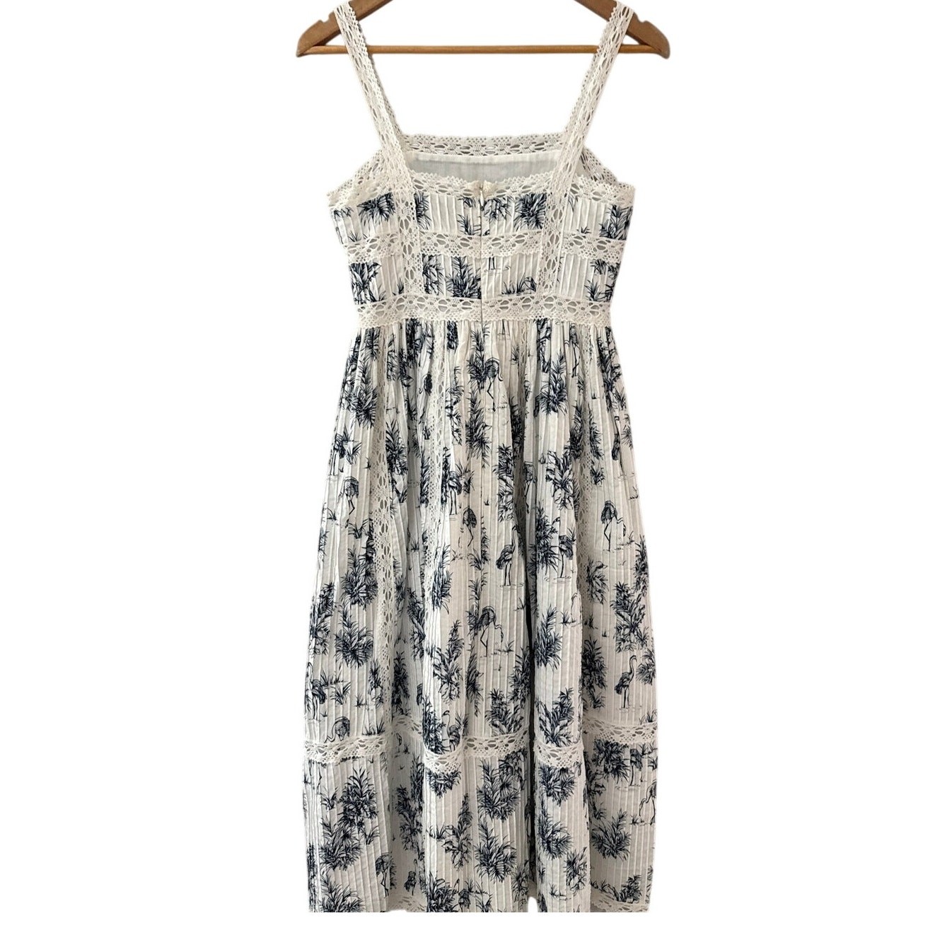 Hunter Bell New York Bevins Lace Midi Dress Palms & Flamingos Size 2