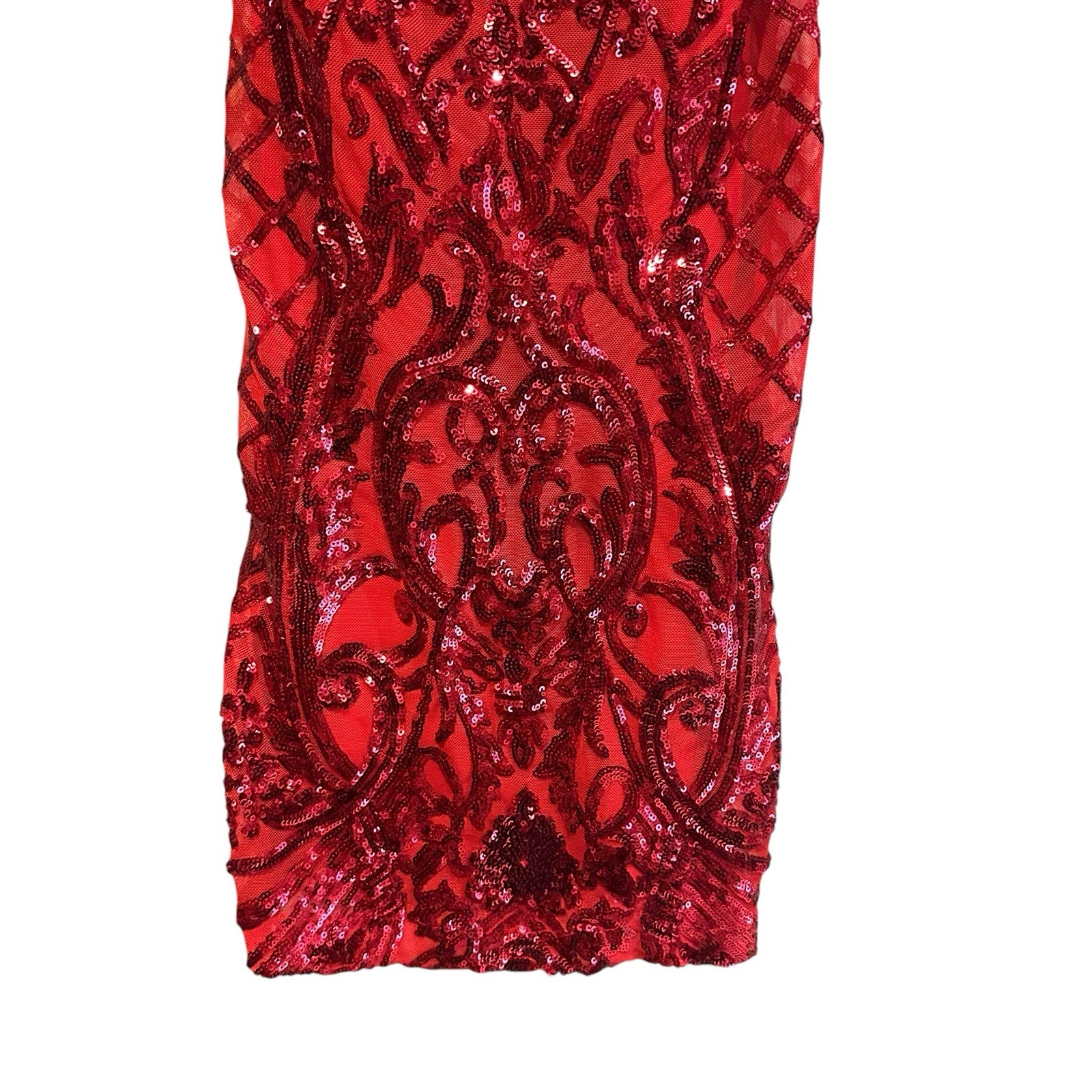 B.Darlin Red Sequin Dress Adjustable Spaghetti Straps Size 5/6