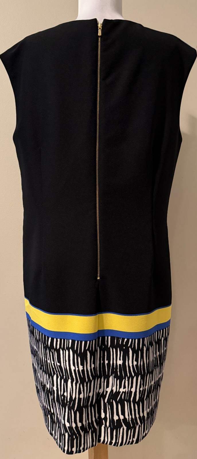 TAHARI Womens Black White Yellow & Blue Career Dress – Sz 14