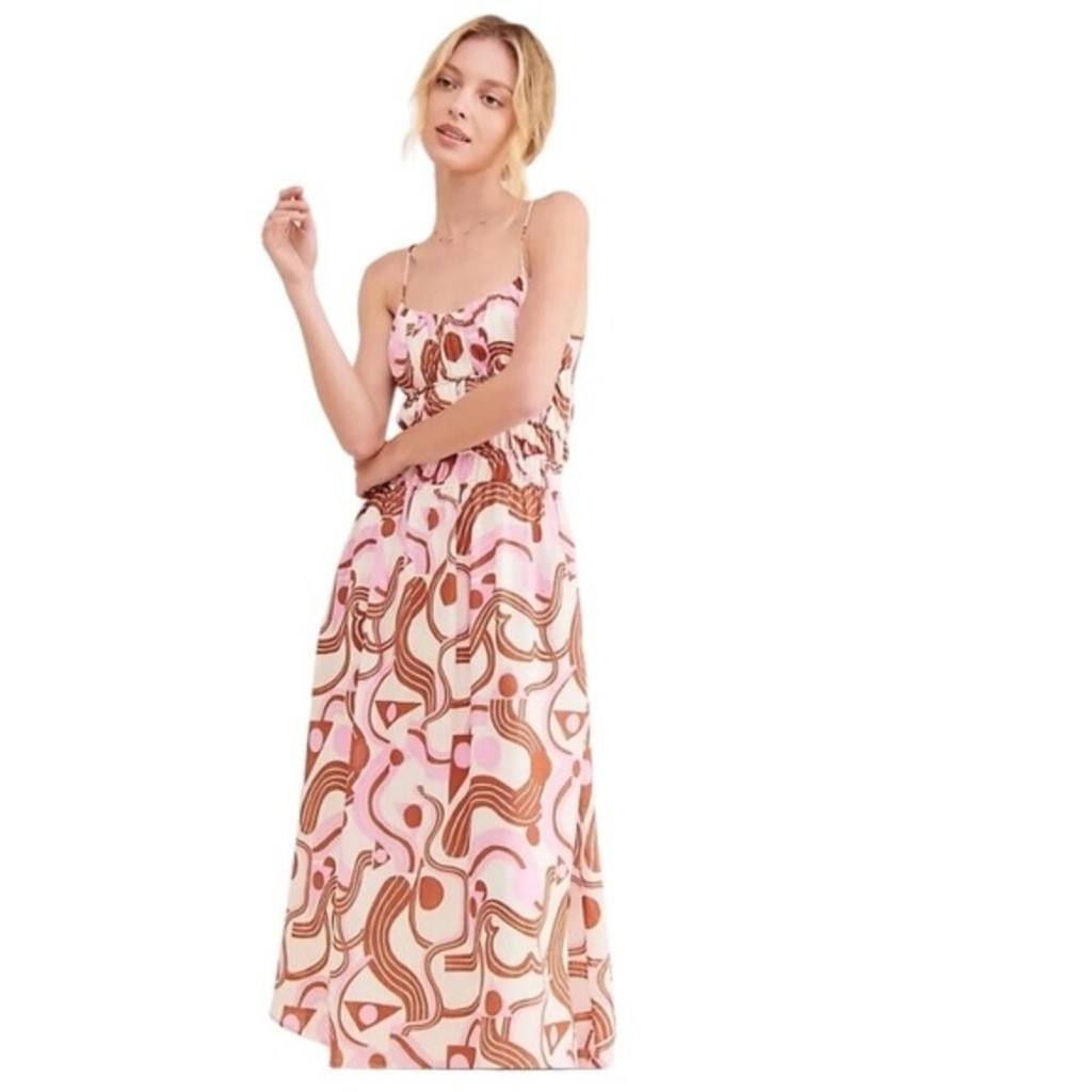 ASTR the Label Suzy Midi Dress Large NWT Wedding Guest Cottagecore