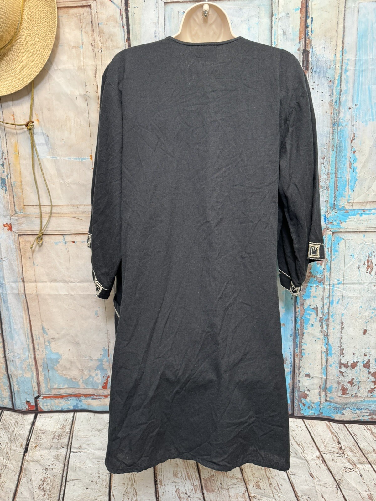 Phie Collective Arizona Black Embroidered Boho Tunic Dress Women’s Medium