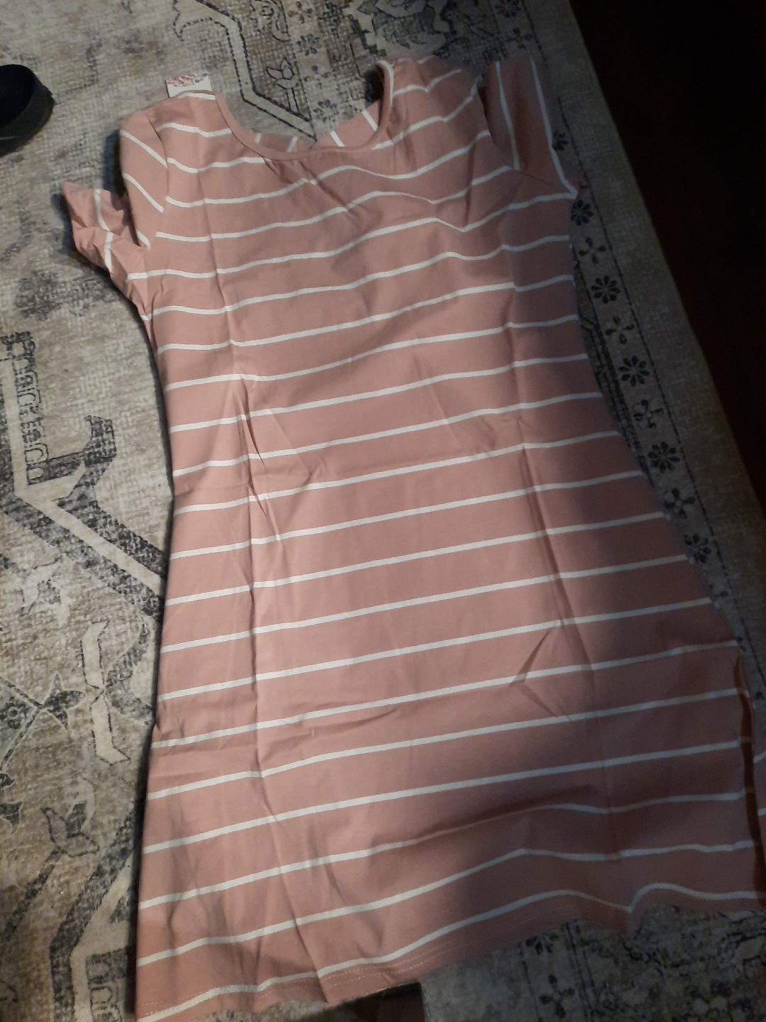 Feager Women’s Casual Striped Criss Cross Short Sleeve T Shirt Dress Size M