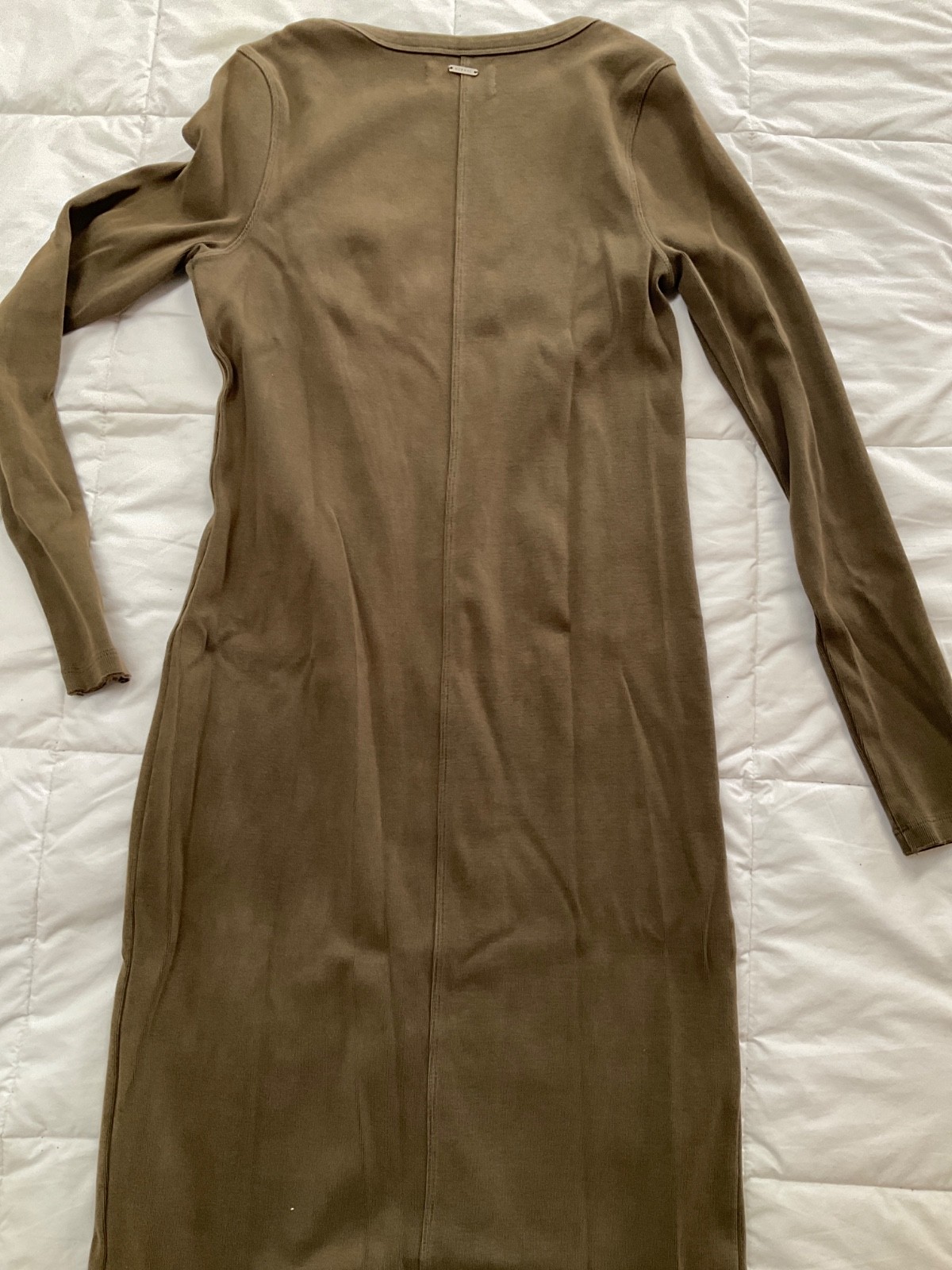 The Normal Brand Long Sleve T Shrt Everyday Dress Size S Olve Green button down