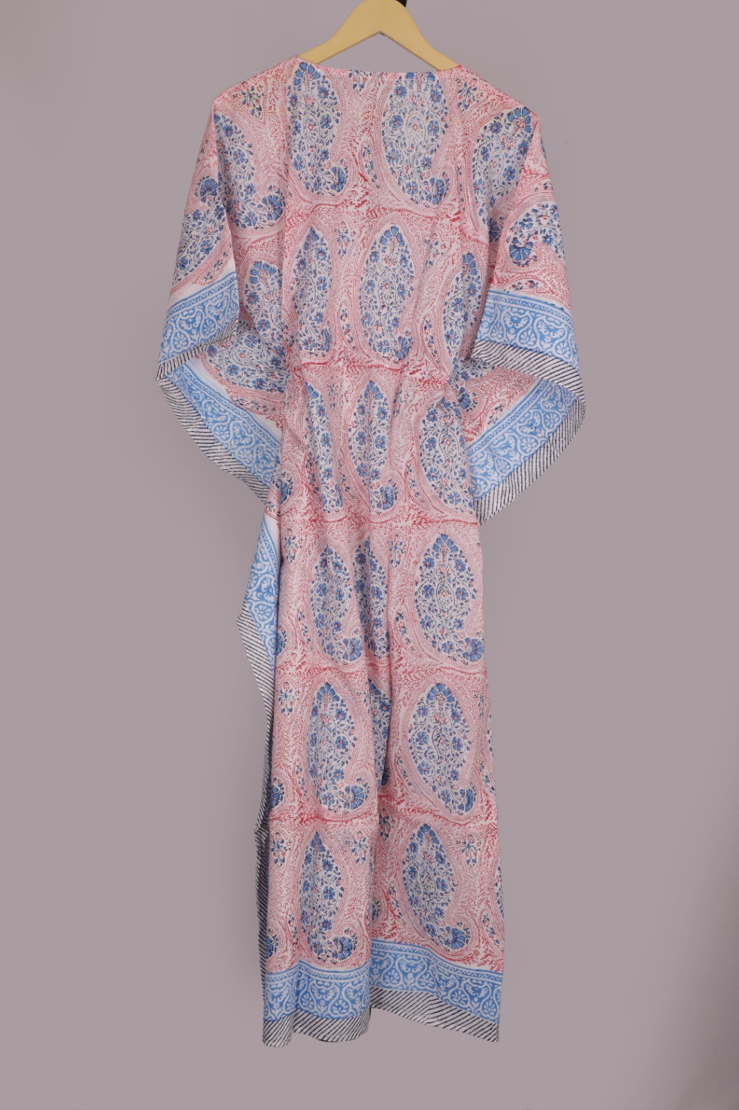 100% Cotton Hand Block Print Long Kaftan Dress 100% TARRIF FREE✅0% CHARGE KF-57
