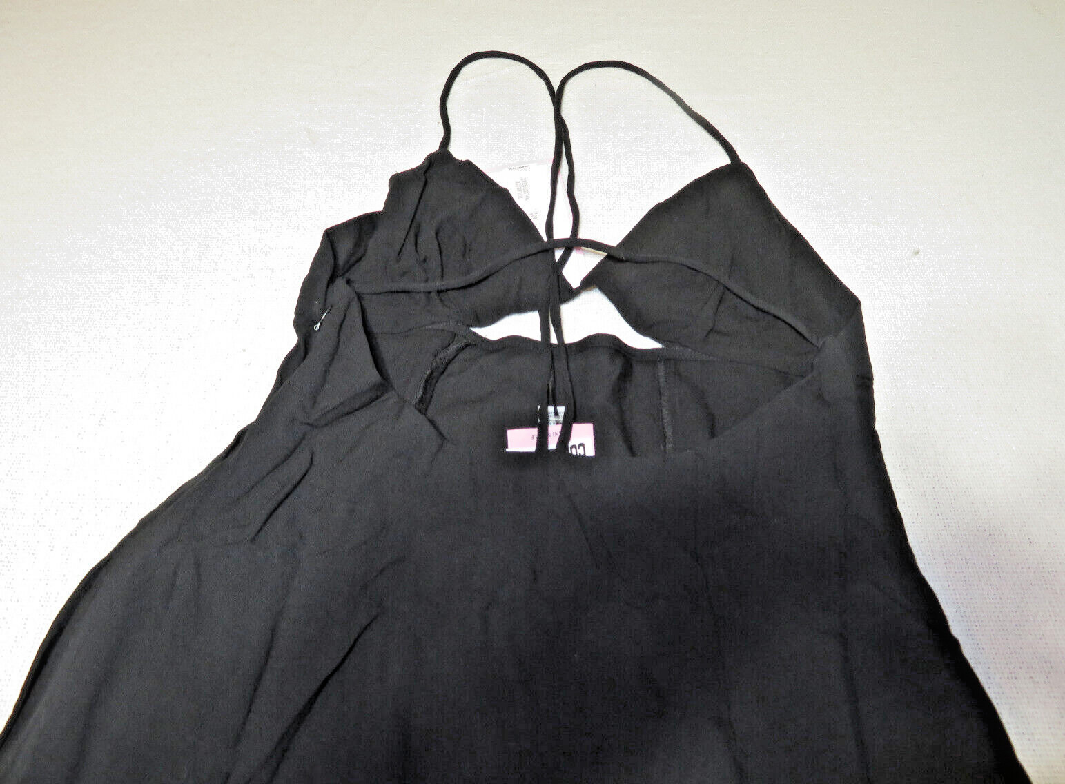 Future Collective Lined Strappy Black Cutout Midi Slip Dress Women’s Size 8 F11