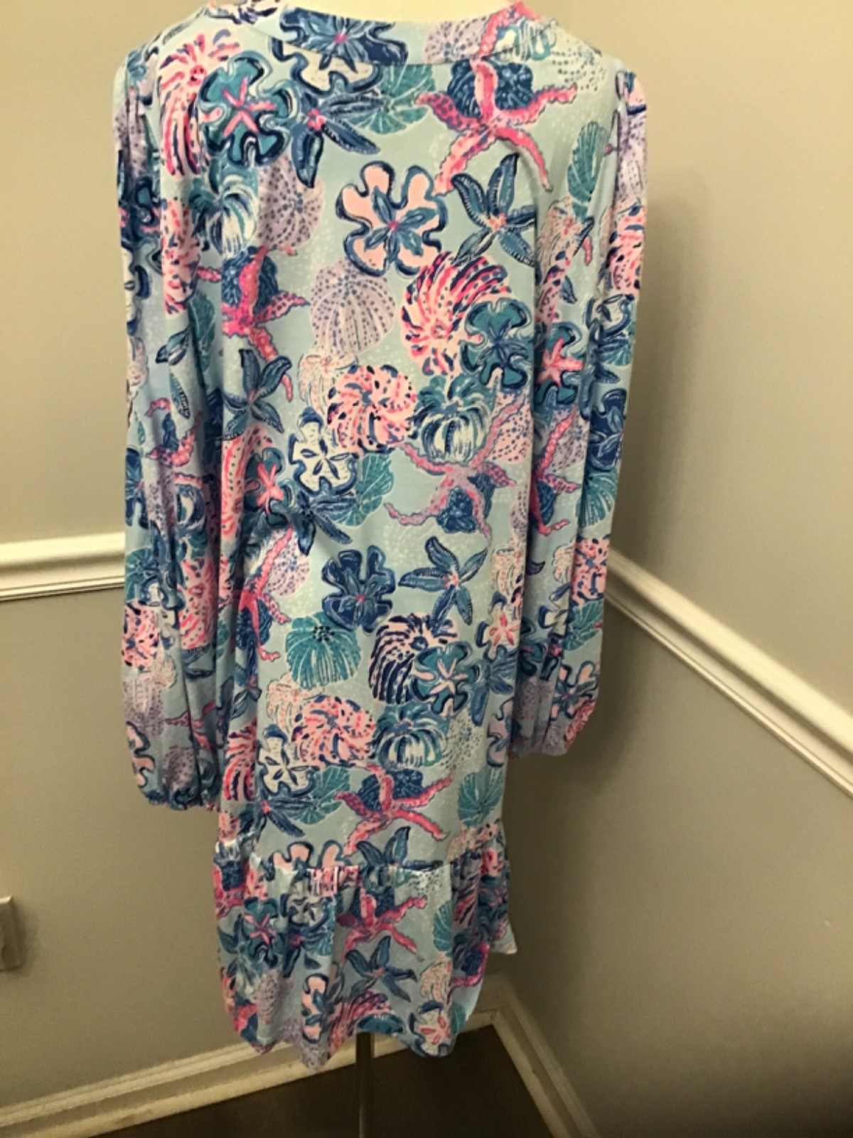 Lilly Pulitzer Dress Alyssa” Bahamas Beachcomber” Shell Print XL NWOT