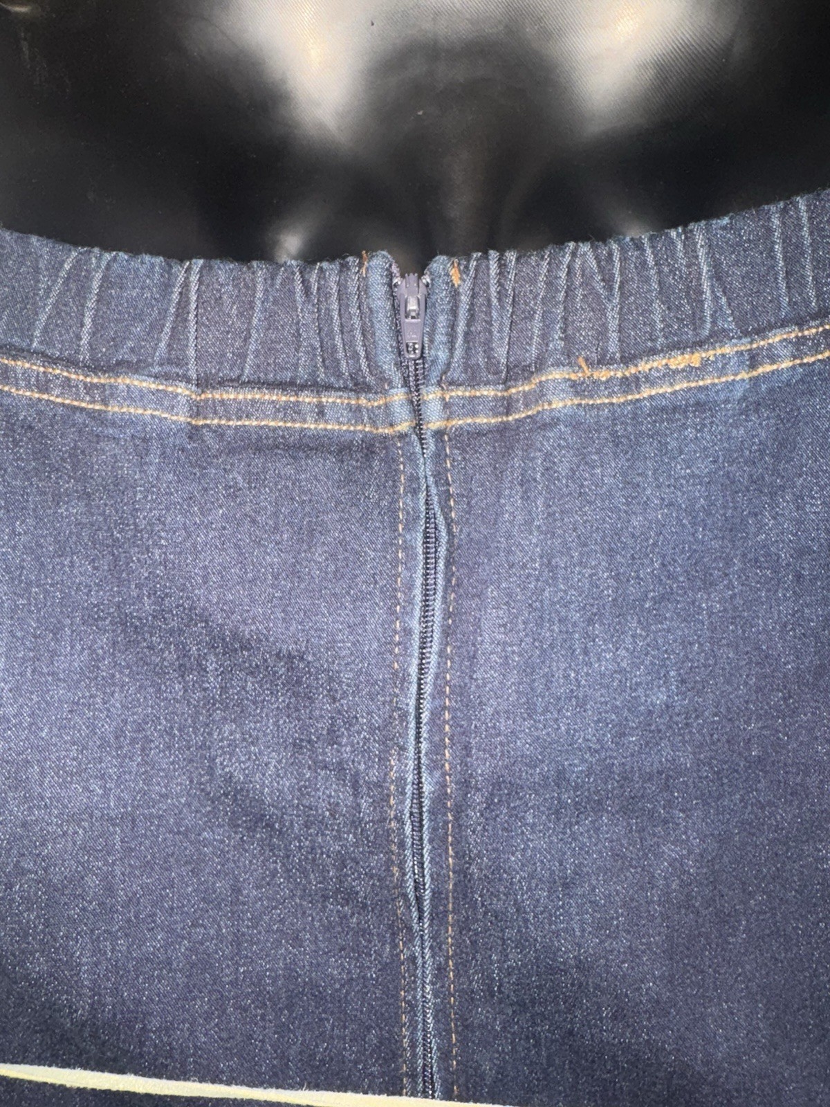 Vintage 90s Denim Western Strapless Fringe Hi Low Jean Dress Size S
