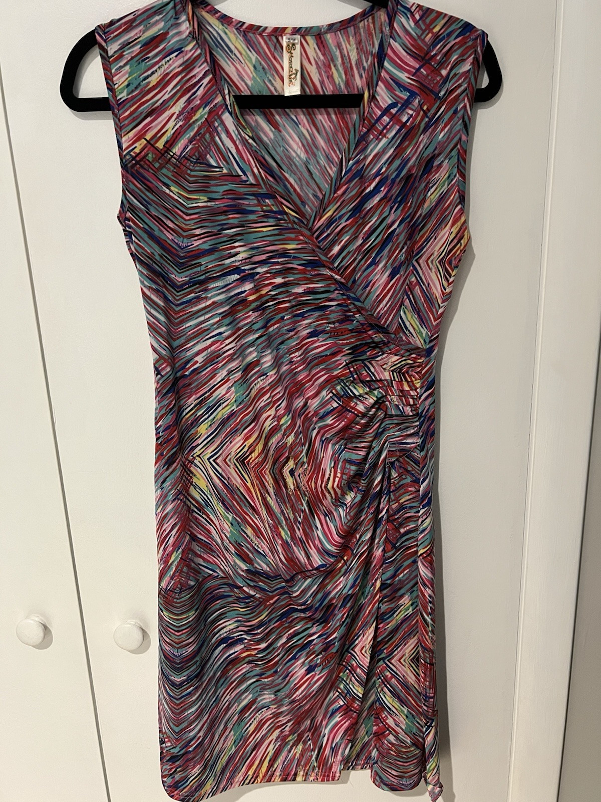 Shoreline Women’s S/M Pink Stripe Print Sleeveless Dress Vacation Dress