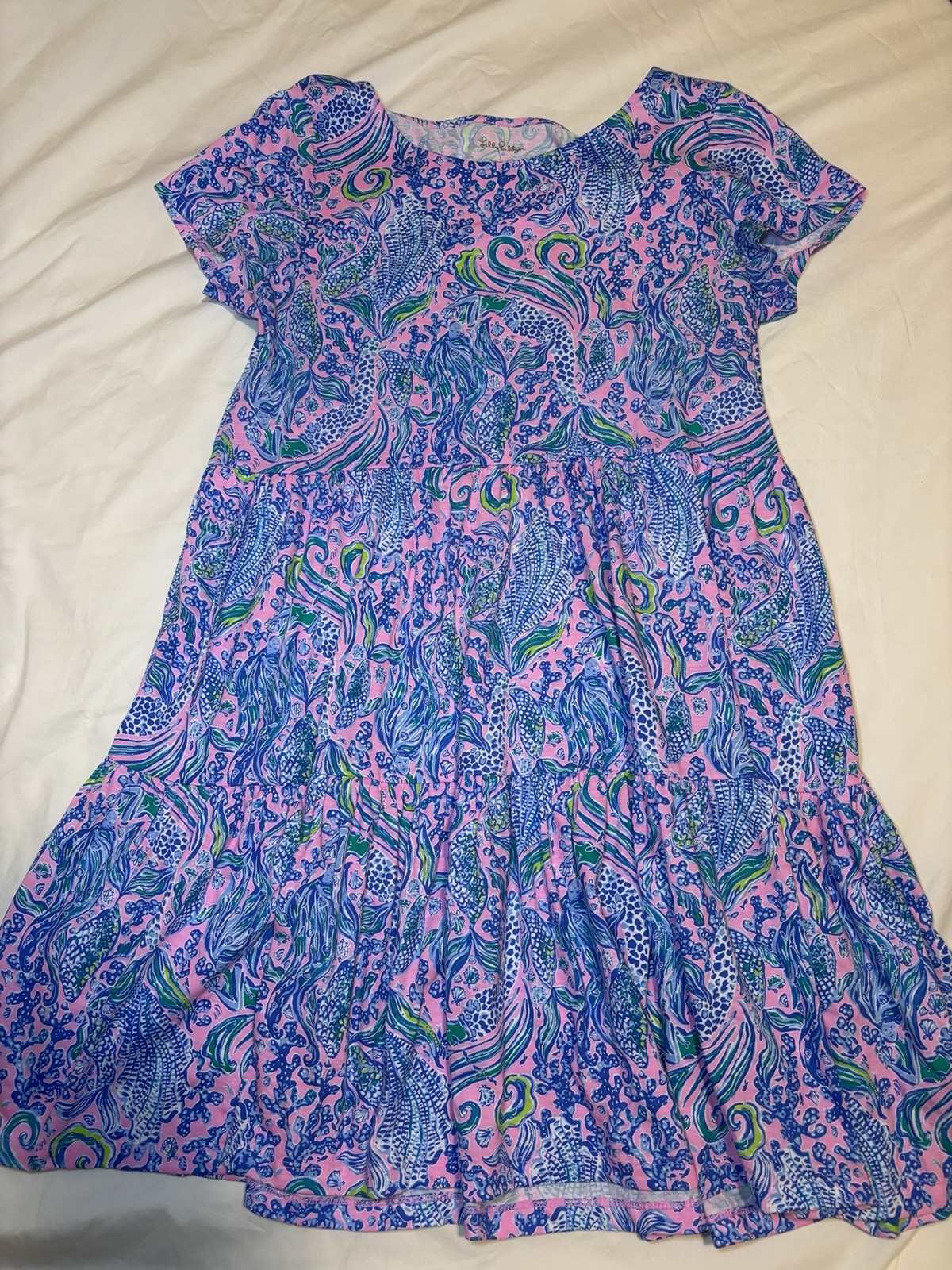 NWOT Lilly Pulitzer Geanna Swing Dress Lilac Rose We Mermaid It LARGE