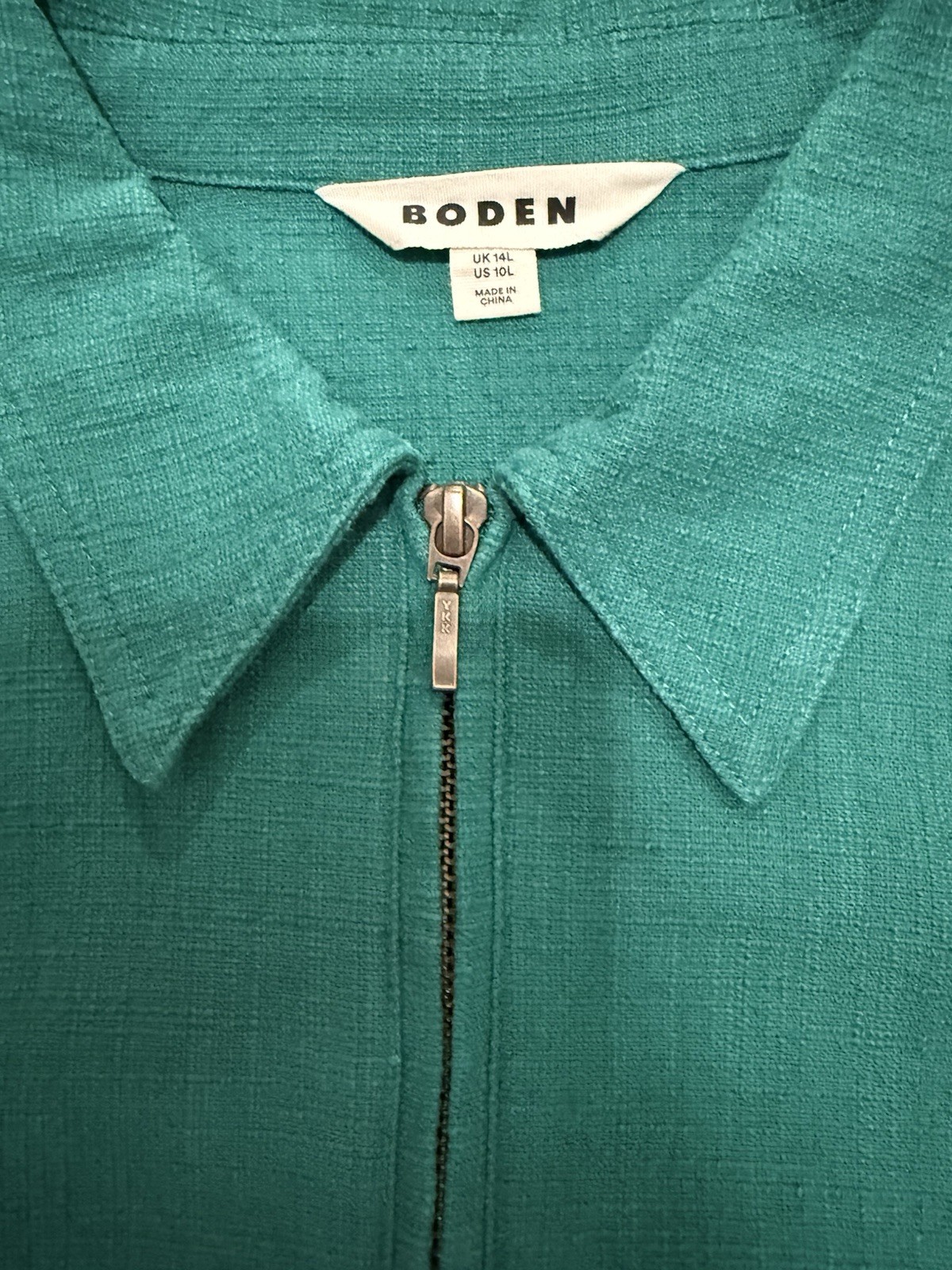 Boden Green Zip Front Shift Dress Mini 10 L Tall