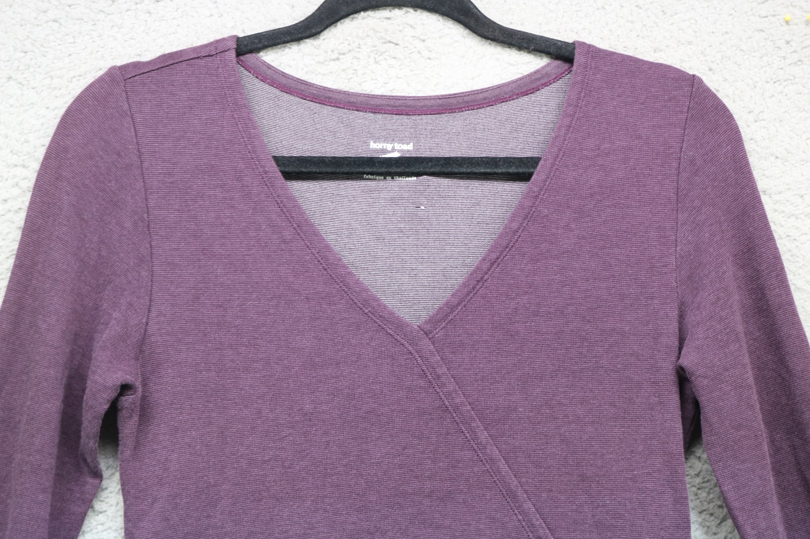 Horny Toad Long Sleeve Purple Midi Dress-Small-Very Soft-Ballet Wrap-Minimalist