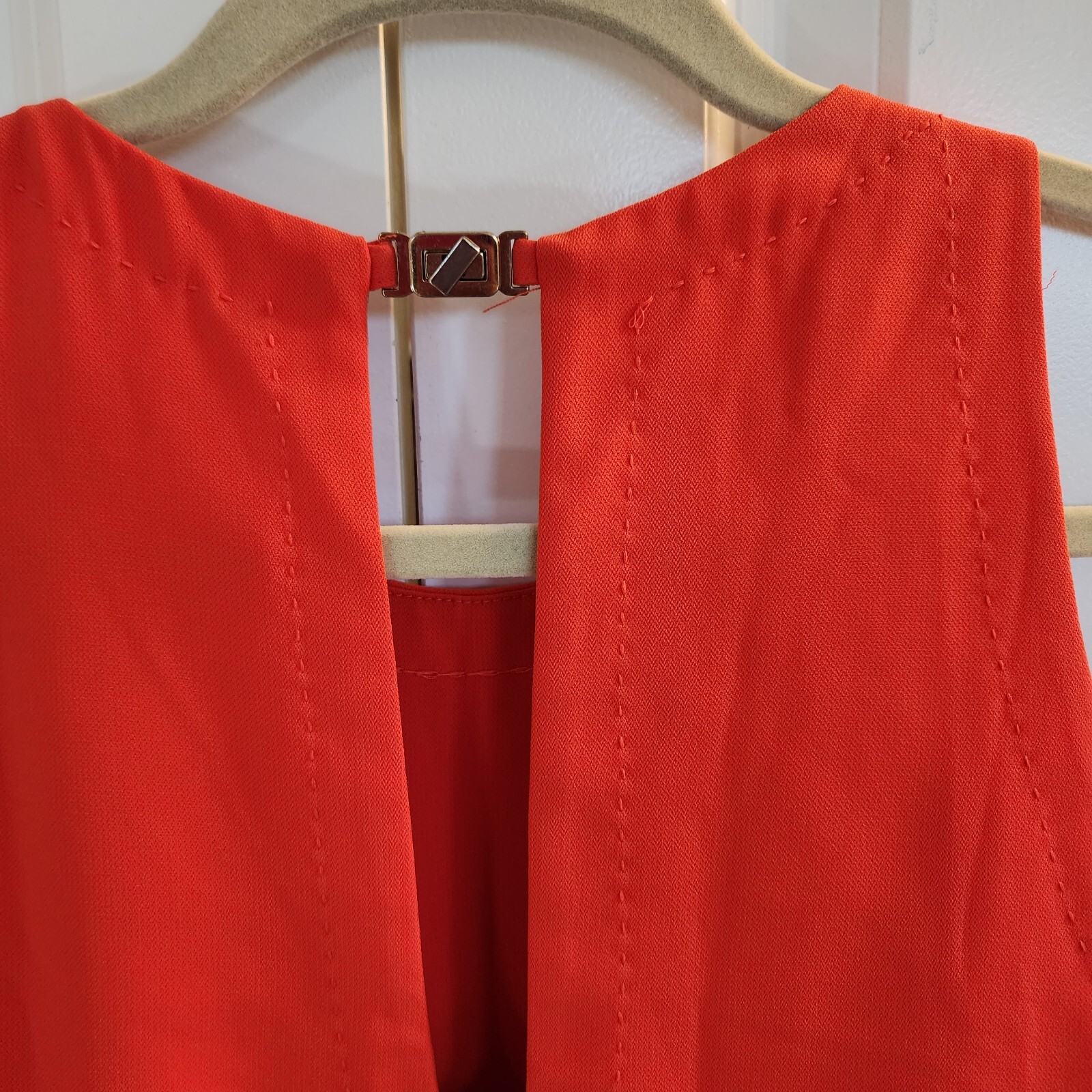 Sfera Layered Front Crew Neck burnt orange tiered sleeveless mini Dress M/L