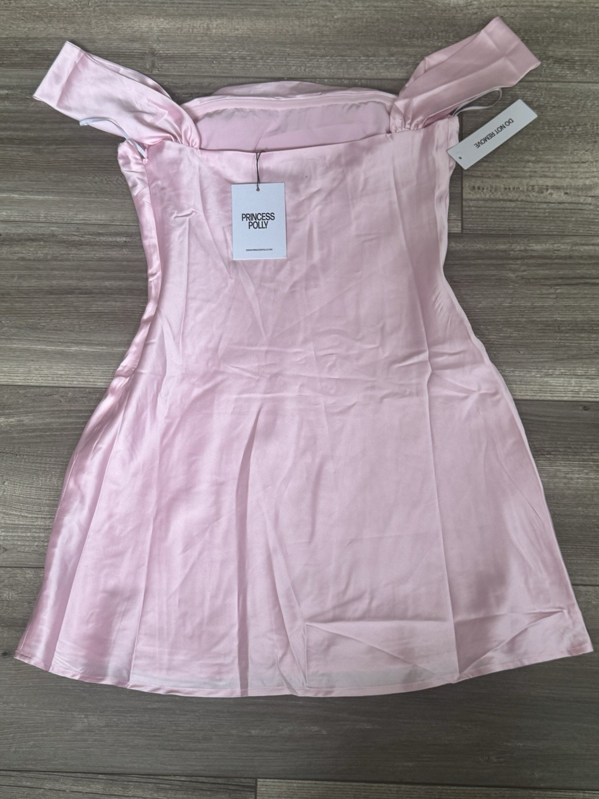 Princess Polly Pink Mini Dress US 6 Square Neck Strappy Lace Bow Lined Zip