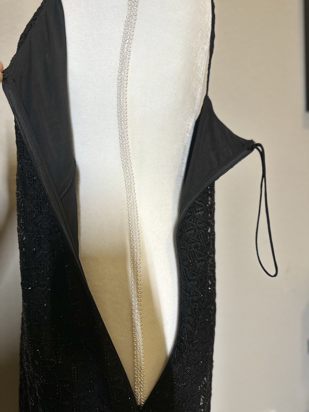 NWT $4190 Ralph Lauren Collection Colin Logo Beaded Mini Black Dress Sz 0