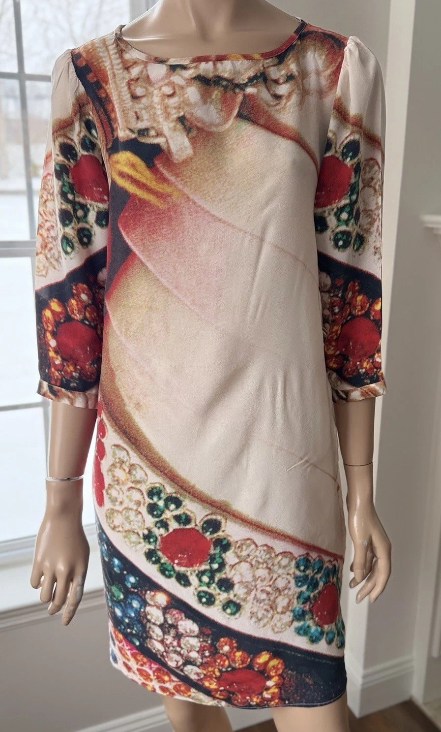 Kron by KRONKRON Miss Kenya Silk Shift Dress S AW12 Avant Garde Icelandic Art