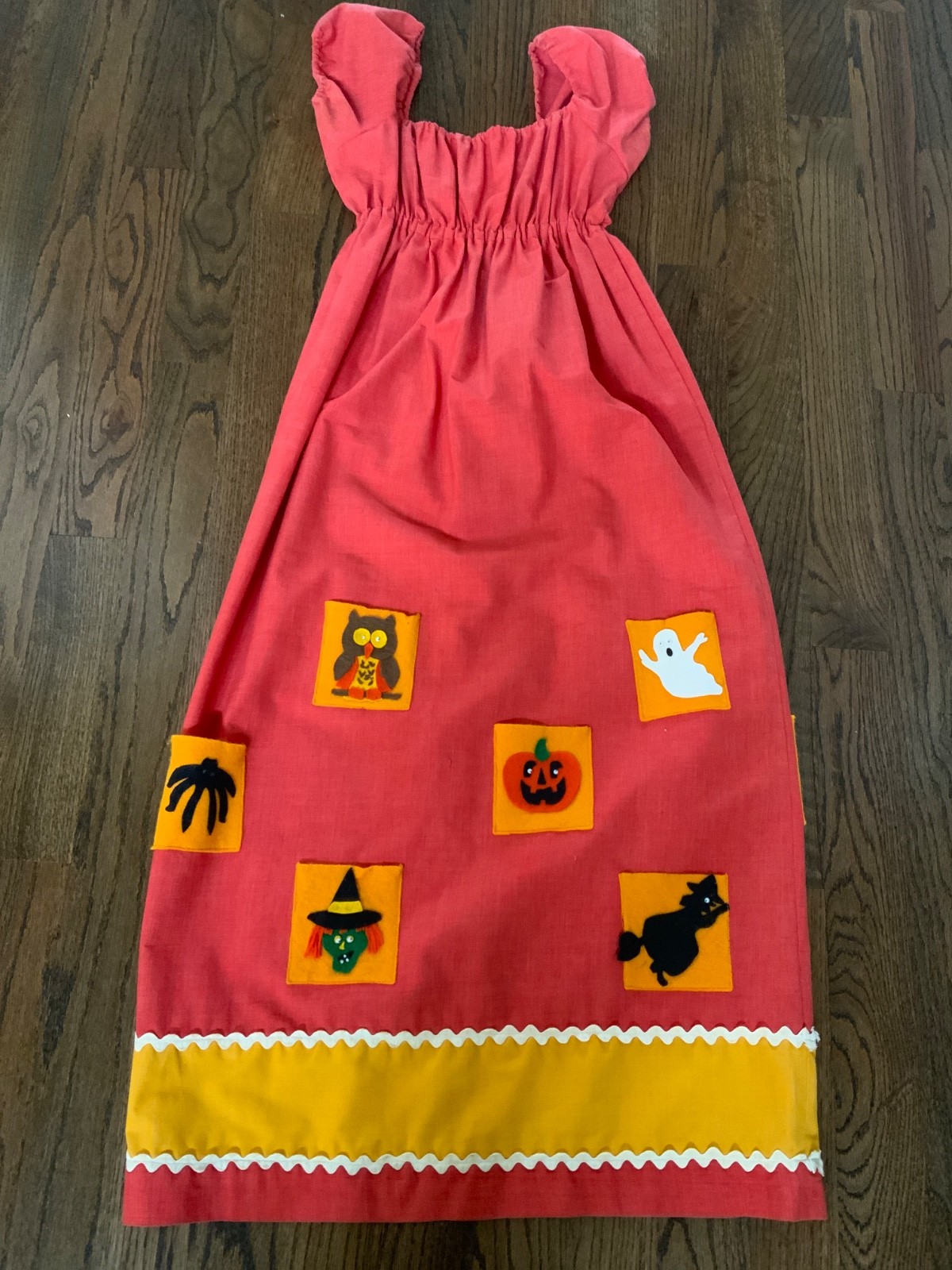 Halloween babydoll PUMPKIN maxi dress Costume Boo ghost Y2K Coral adjustable VTG